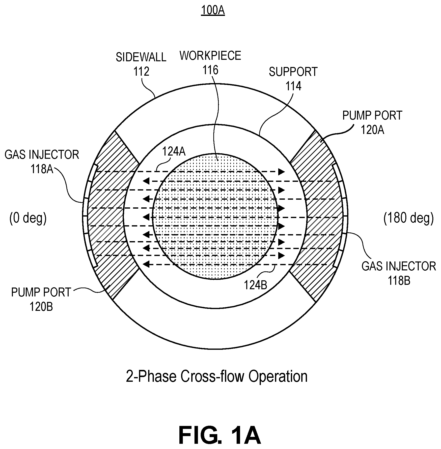 Patent US12437973 — Plasma chamber with multiphase rotating independent gas cross-flow with reduced volume and dual VHF — Figure 1