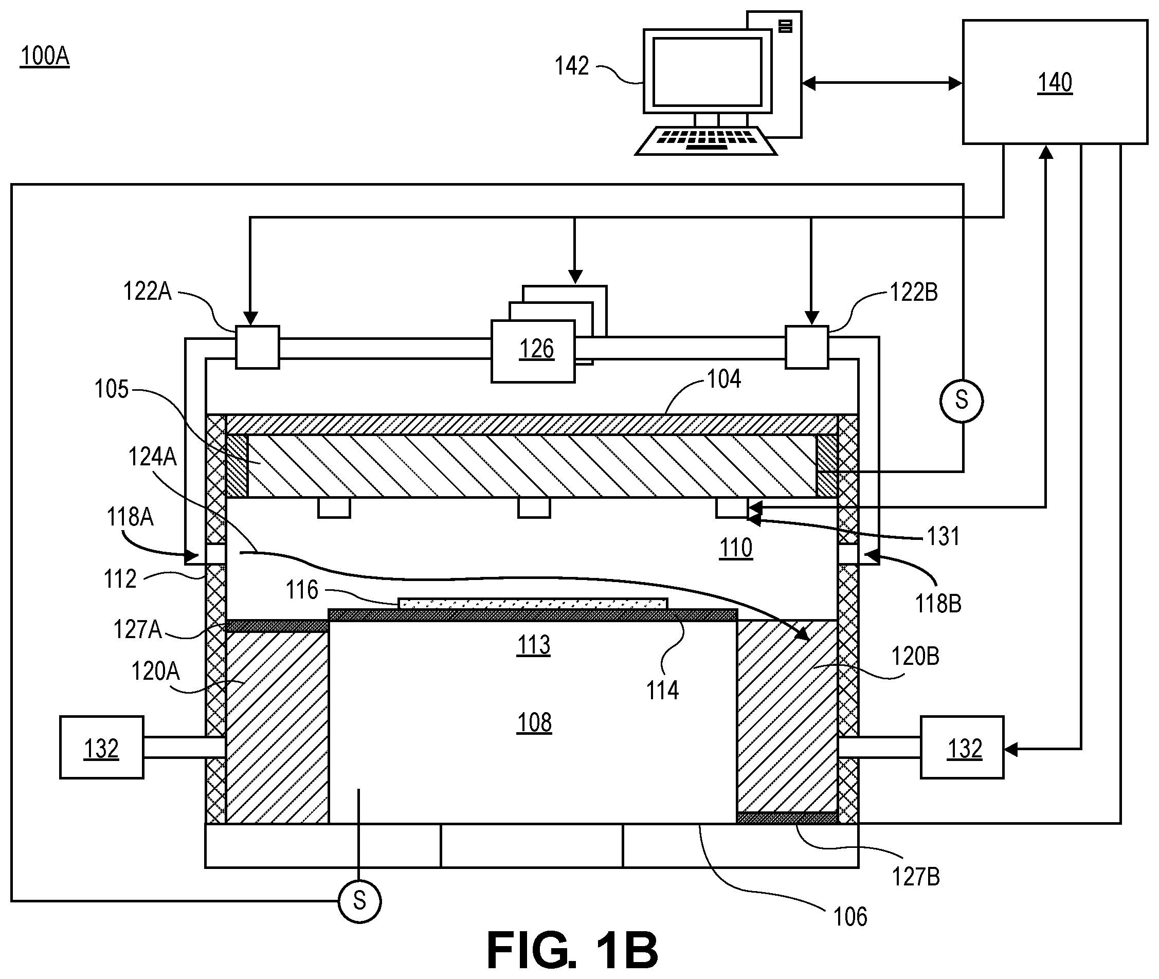 Patent US12437973 Figure 2 – Plasma chamber with multiphase rotating independent gas cross-flow with reduced volume and dual VHF