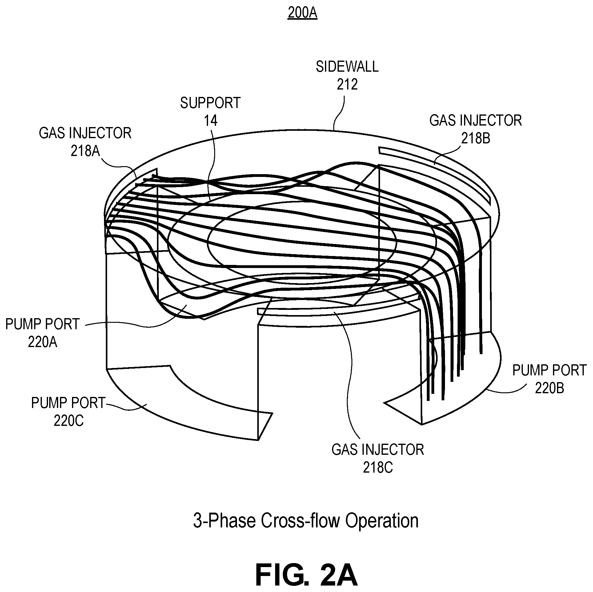 Patent US12437973 Figure 4 – Plasma chamber with multiphase rotating independent gas cross-flow with reduced volume and dual VHF