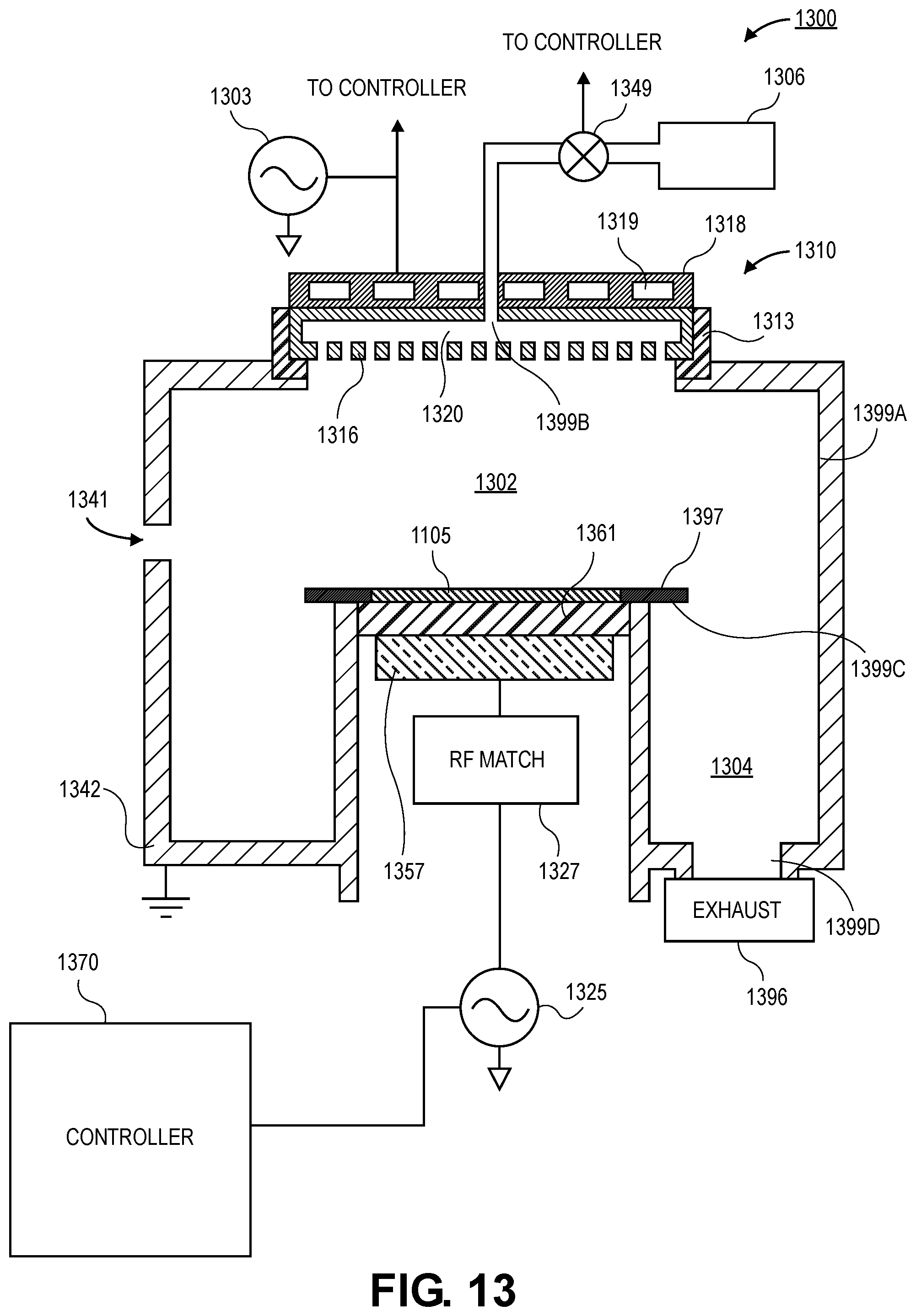 Patent US12437979 Figure 12 – Capacitive sensors and capacitive sensing locations for plasma chamber condition monitoring