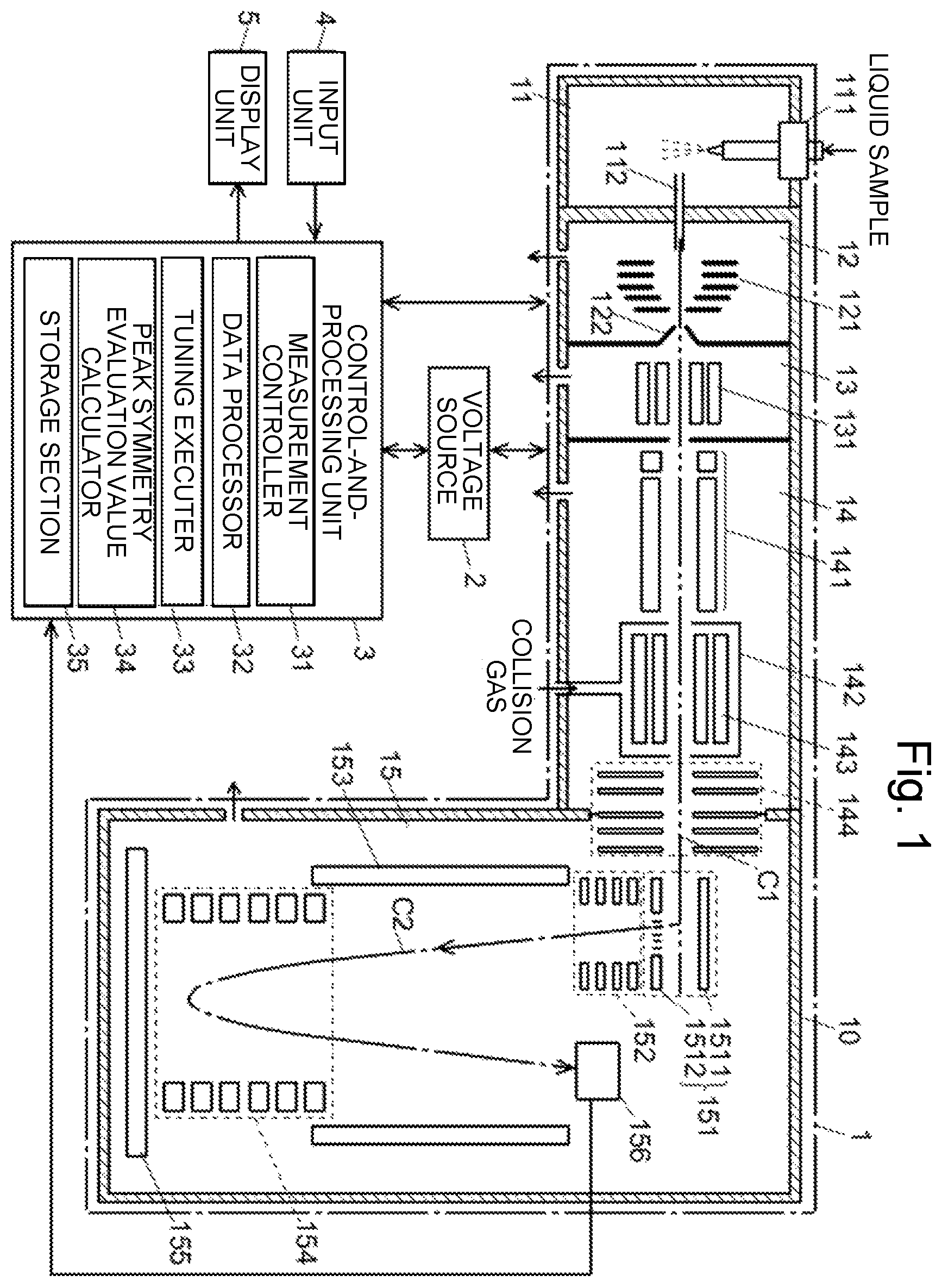 Patent US12437982 Figure 1 – Time-of-flight mass spectrometer and tuning method for the same