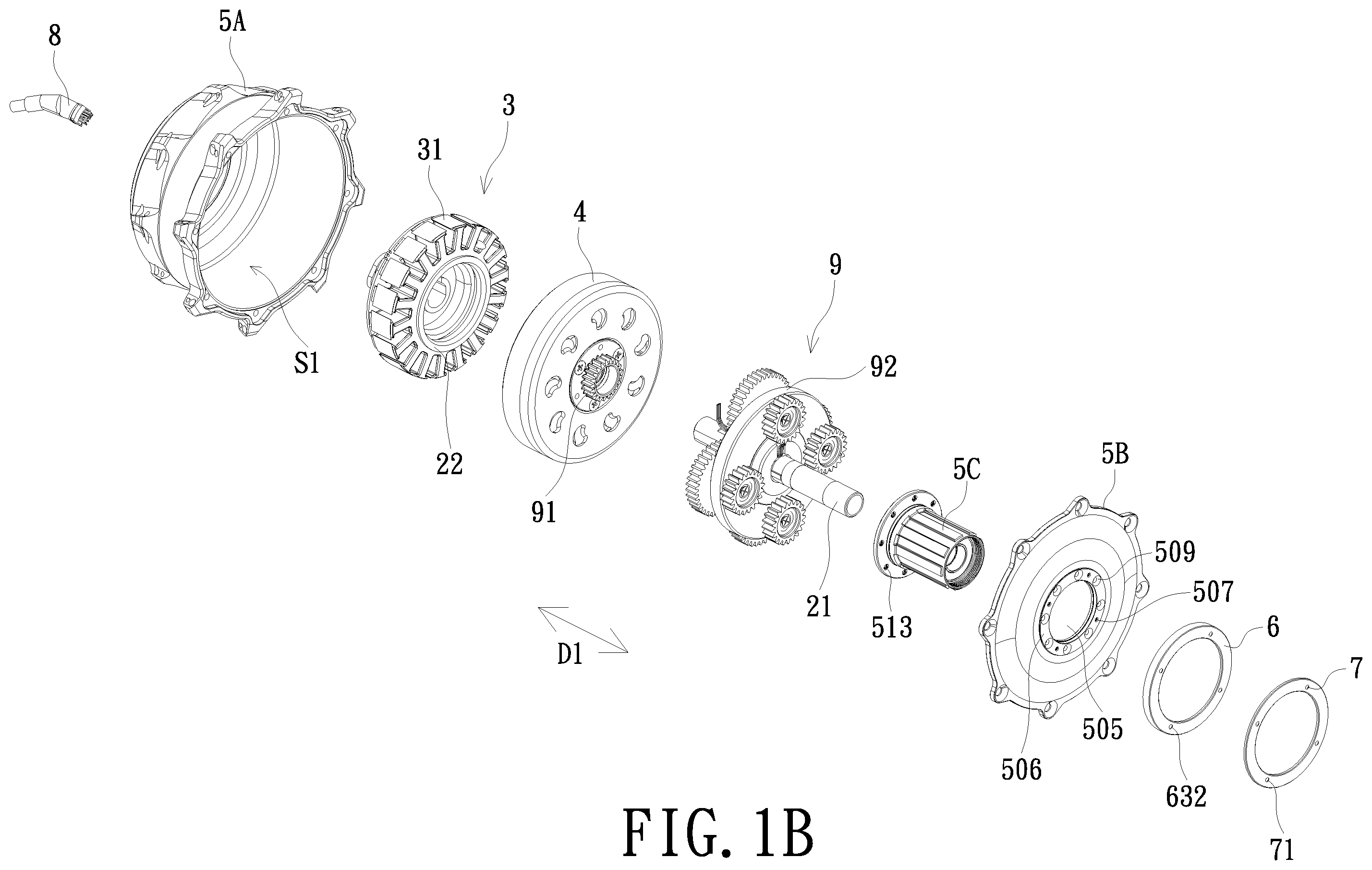 Patent US12445008 Figure 2 – Hub motor