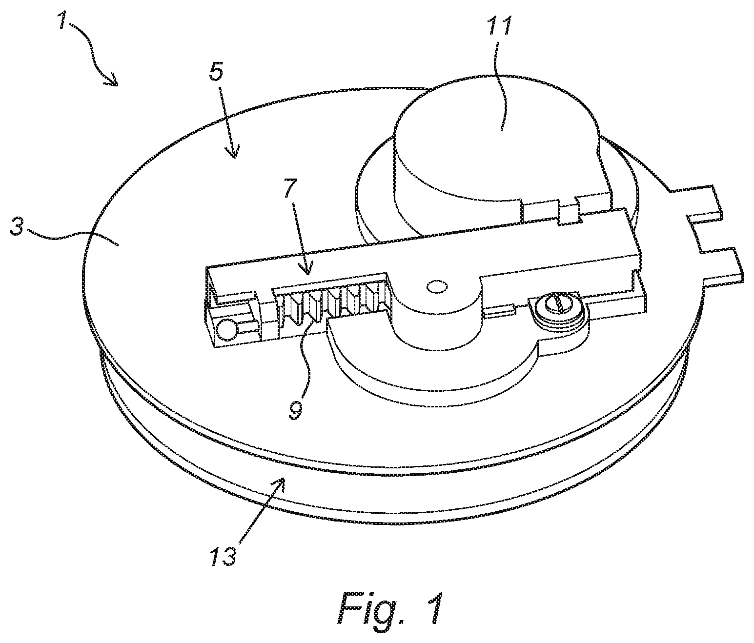 Patent US12445012 — Microgenerator provided with a clutch system, stand-alone electric device provided with an integrated microgenerator — Figure 1