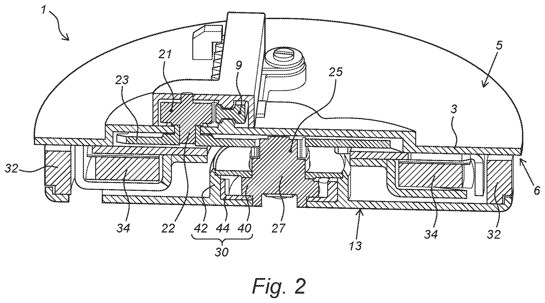 Patent US12445012 Figure 2 – Microgenerator provided with a clutch system, stand-alone electric device provided with an integrated microgenerator