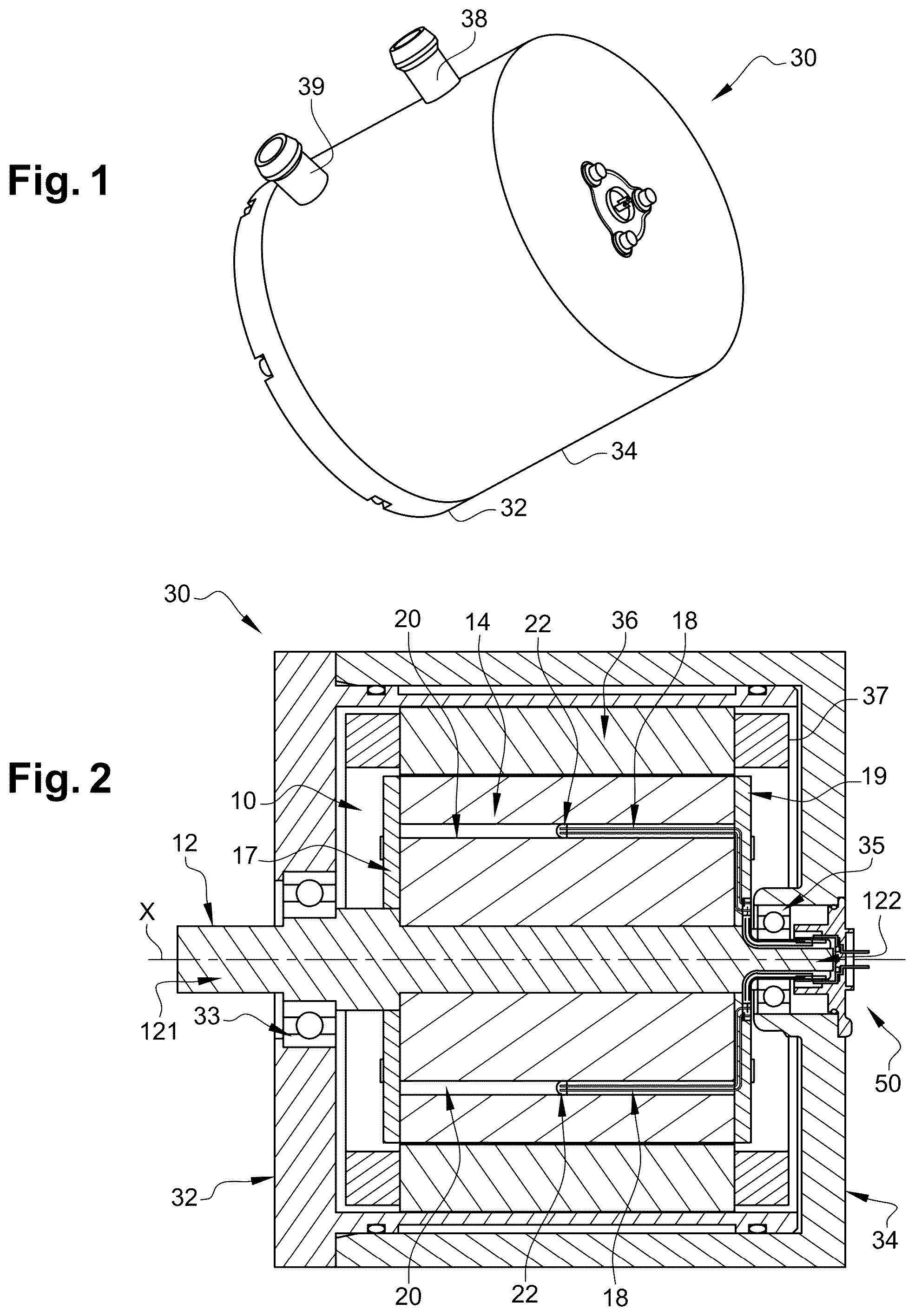 Patent US12445018 Figure 1 – Rotor for electric motor equipped with an electronic circuit