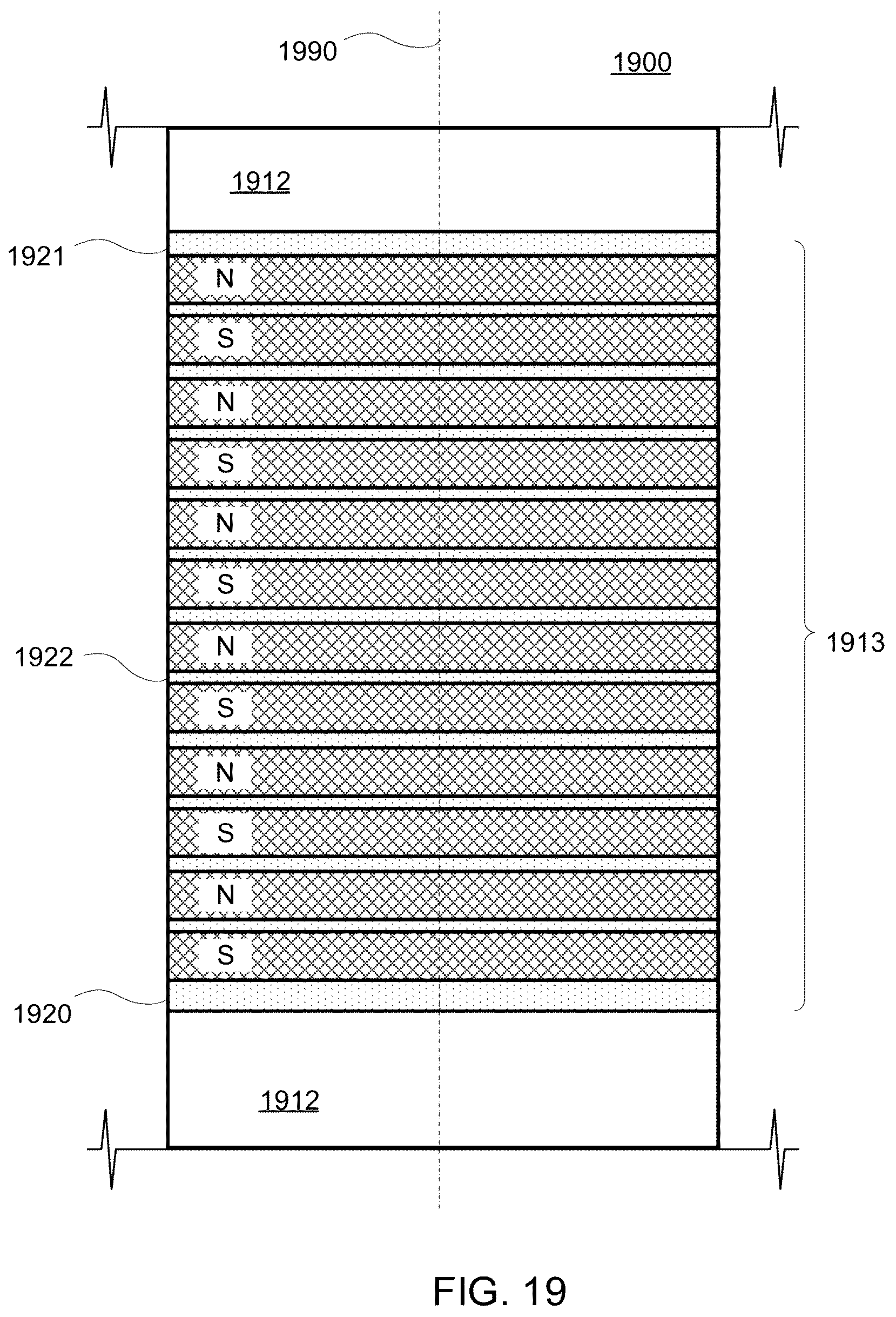 Patent US12445029 Figure 10 – Linear electromagnetic machine with a stator having stator teeth arranged to provide an anti-clocking force