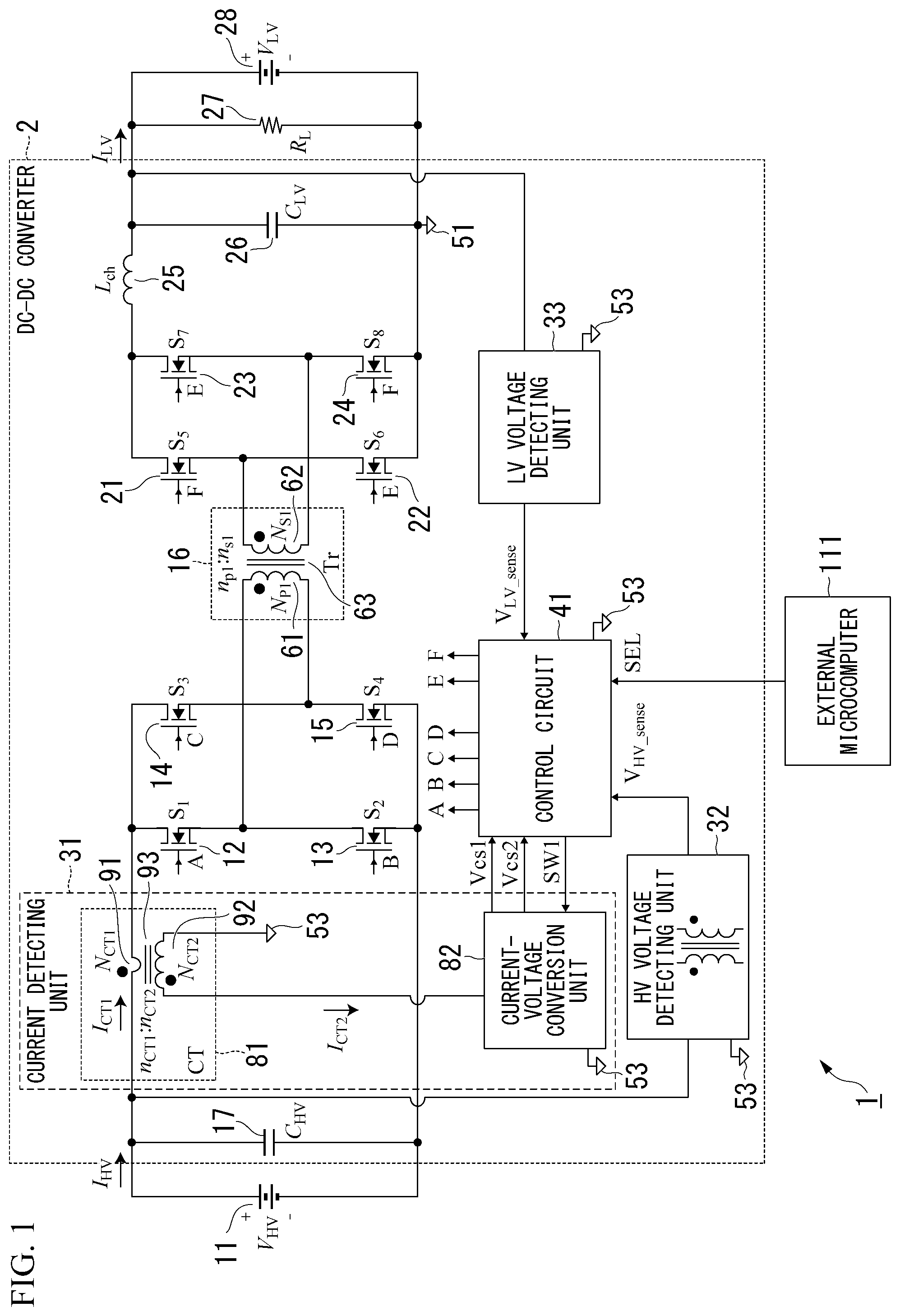 Patent US12445032 Figure 1 – Current detection circuit, power conversion device, and power system
