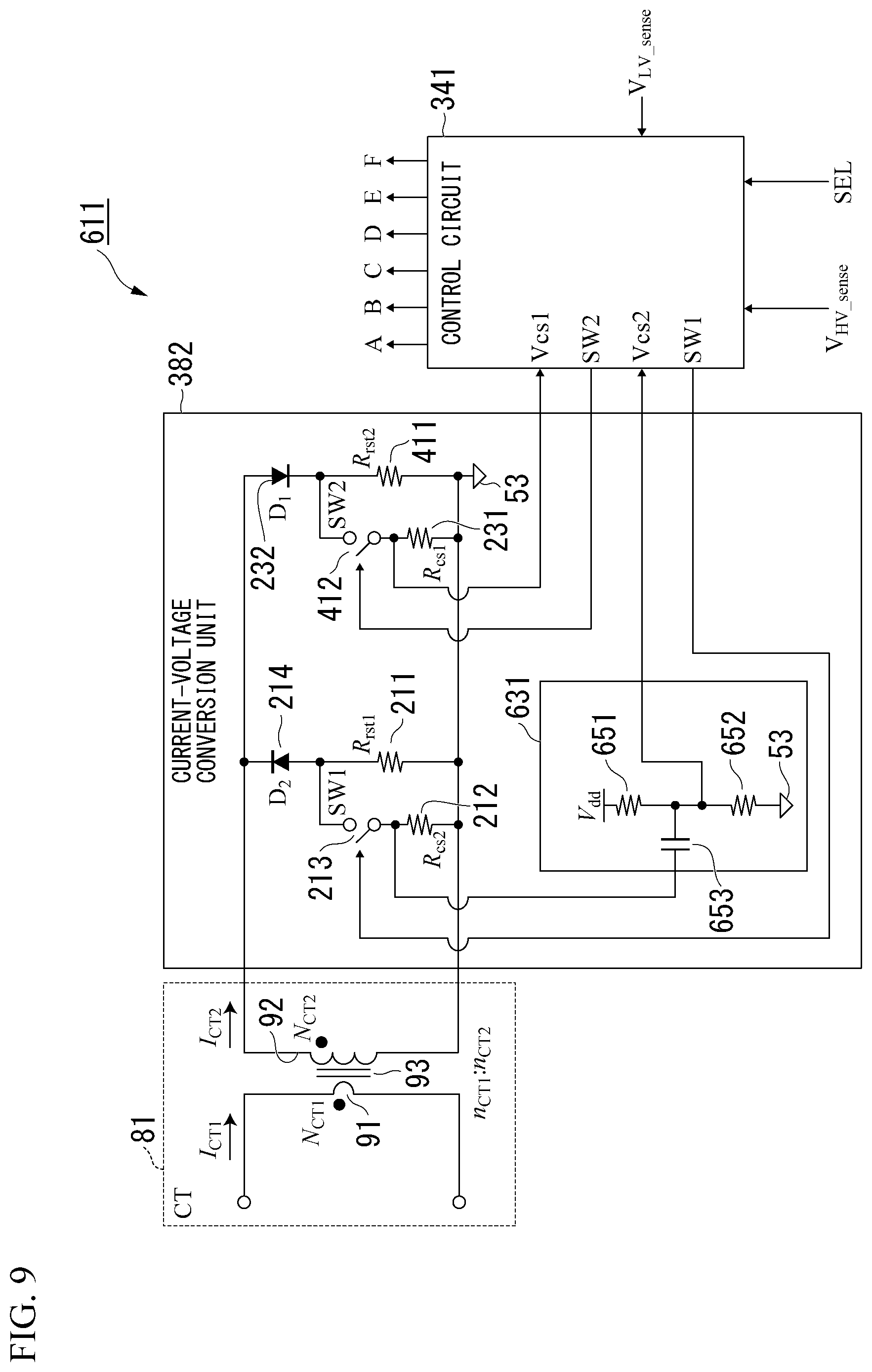 Patent US12445032 Figure 9 – Current detection circuit, power conversion device, and power system