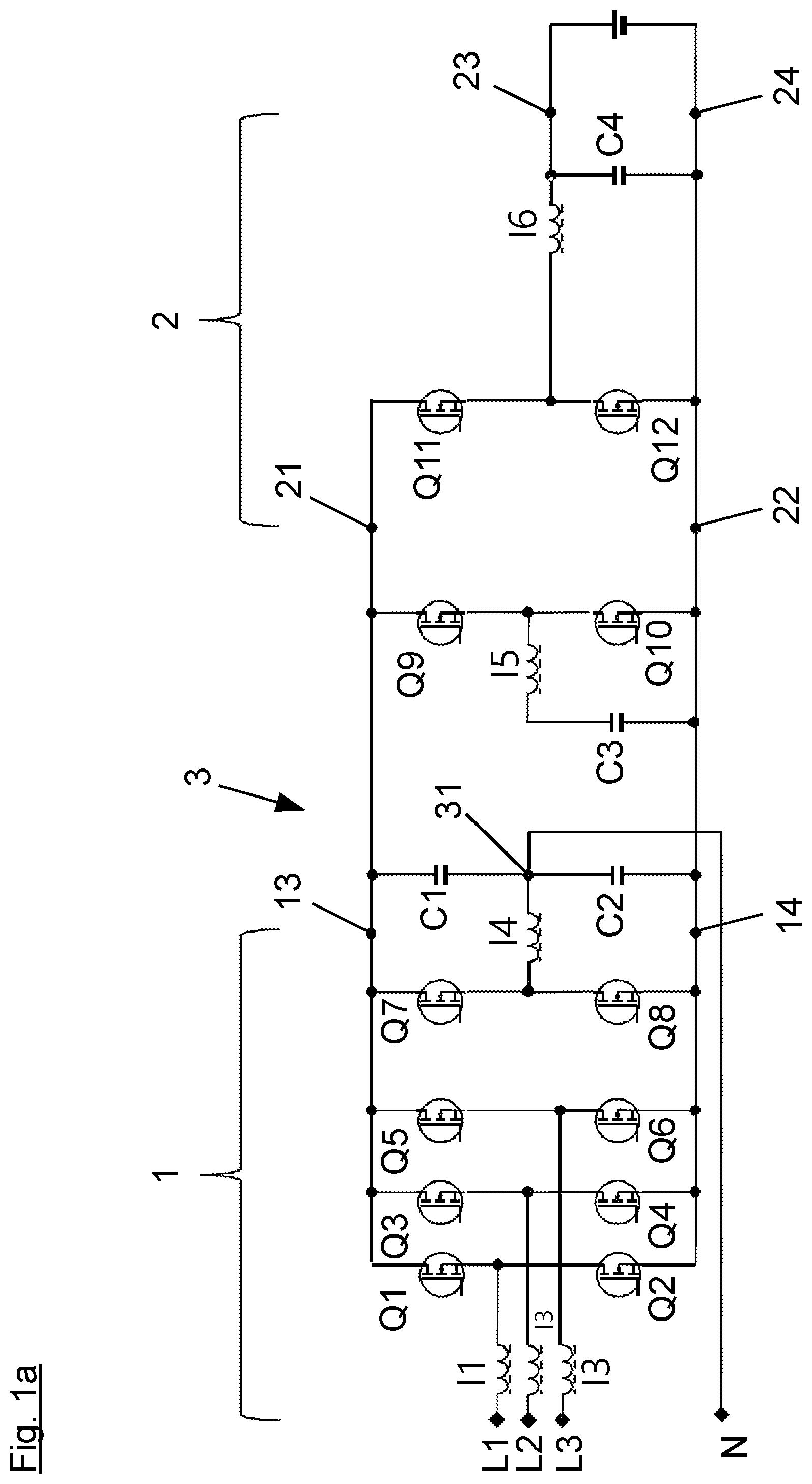 Patent US12445040 — Bidirectional power converter having intermediate circuit — Figure 1