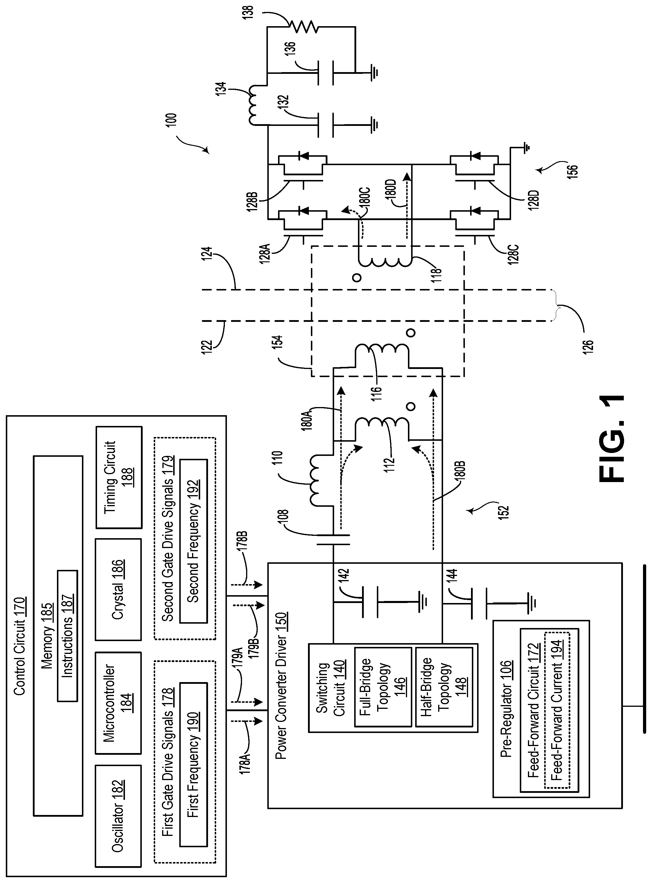 Patent US12445043 Figure 1 – Frequency soft-start for rotary power transformer