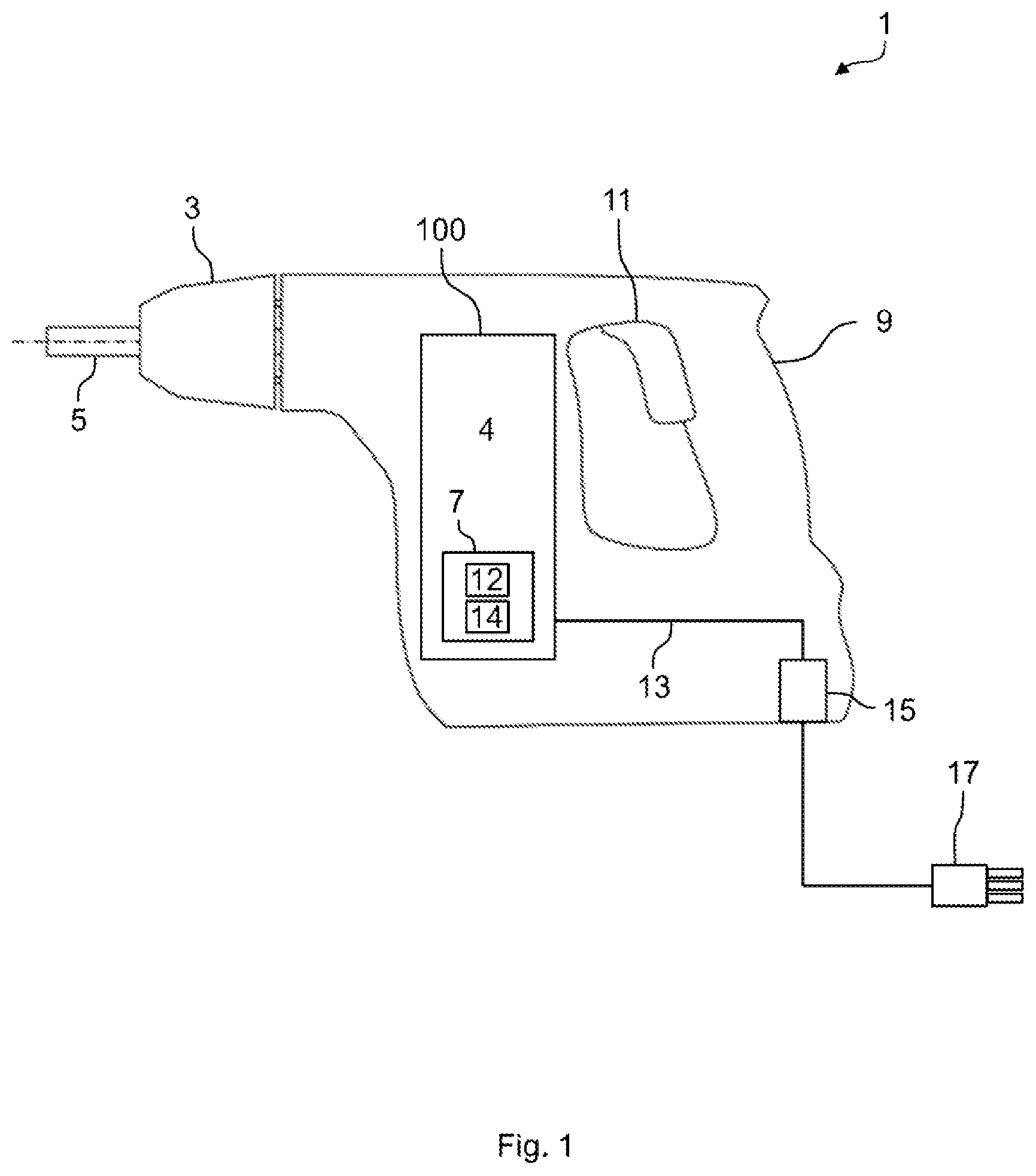 Patent US12445067 Figure 1 – Electric drive unit for an electric handheld power tool and electric handheld power tool having an electric drive unit