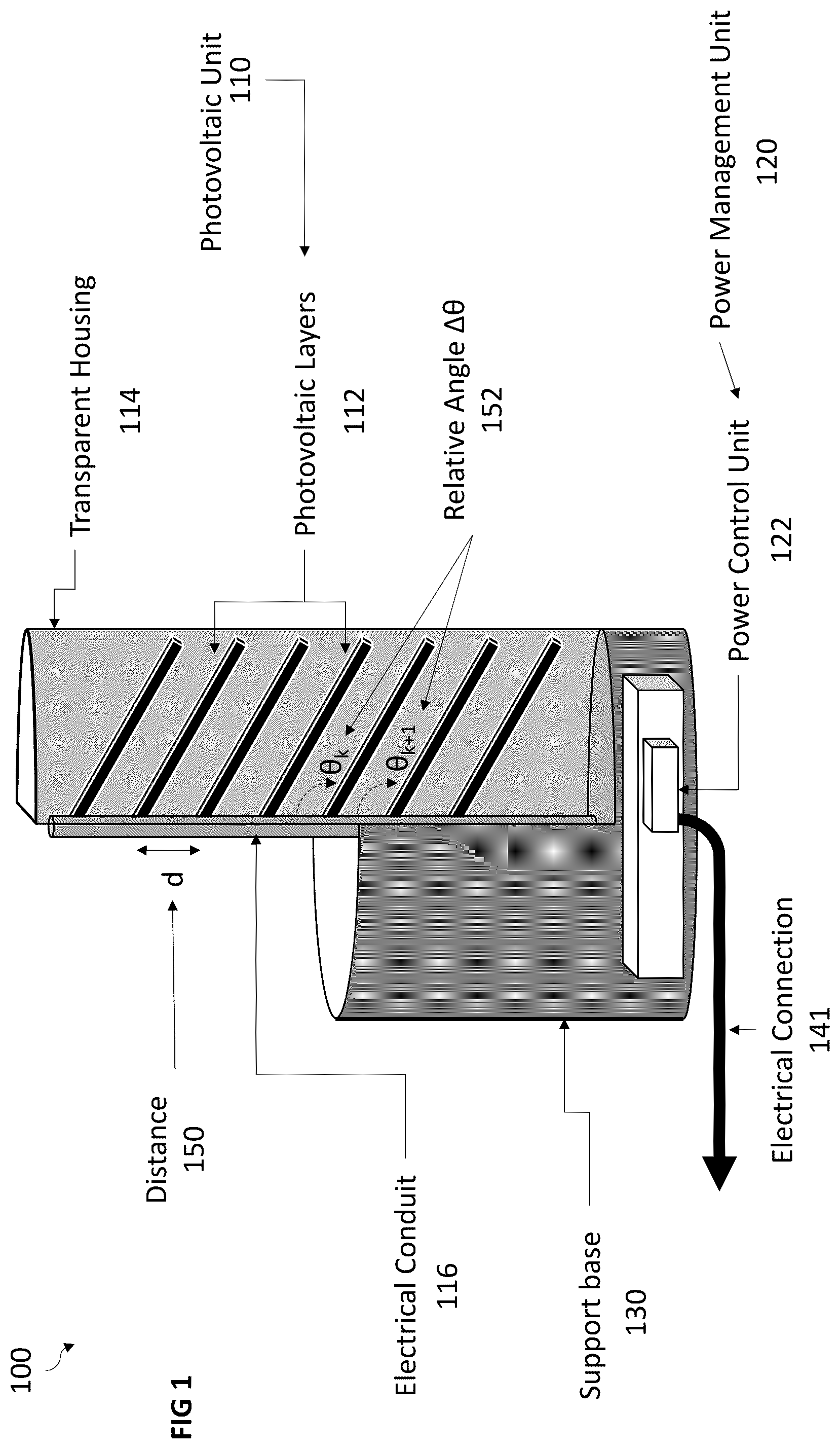 Patent US12445086 — Three-dimensional photovoltaic charging system — Figure 1