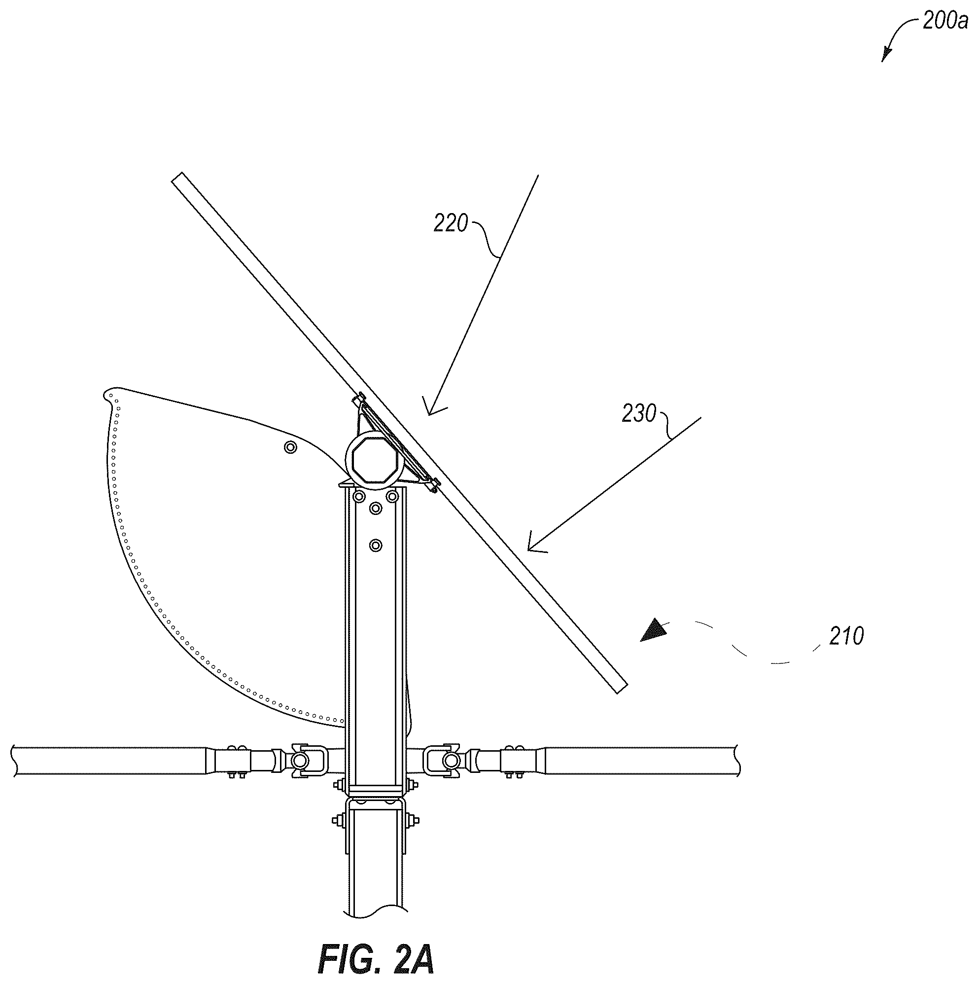 Patent US12445087 Figure 2 – Stowing of photovoltaic modules for hail mitigation