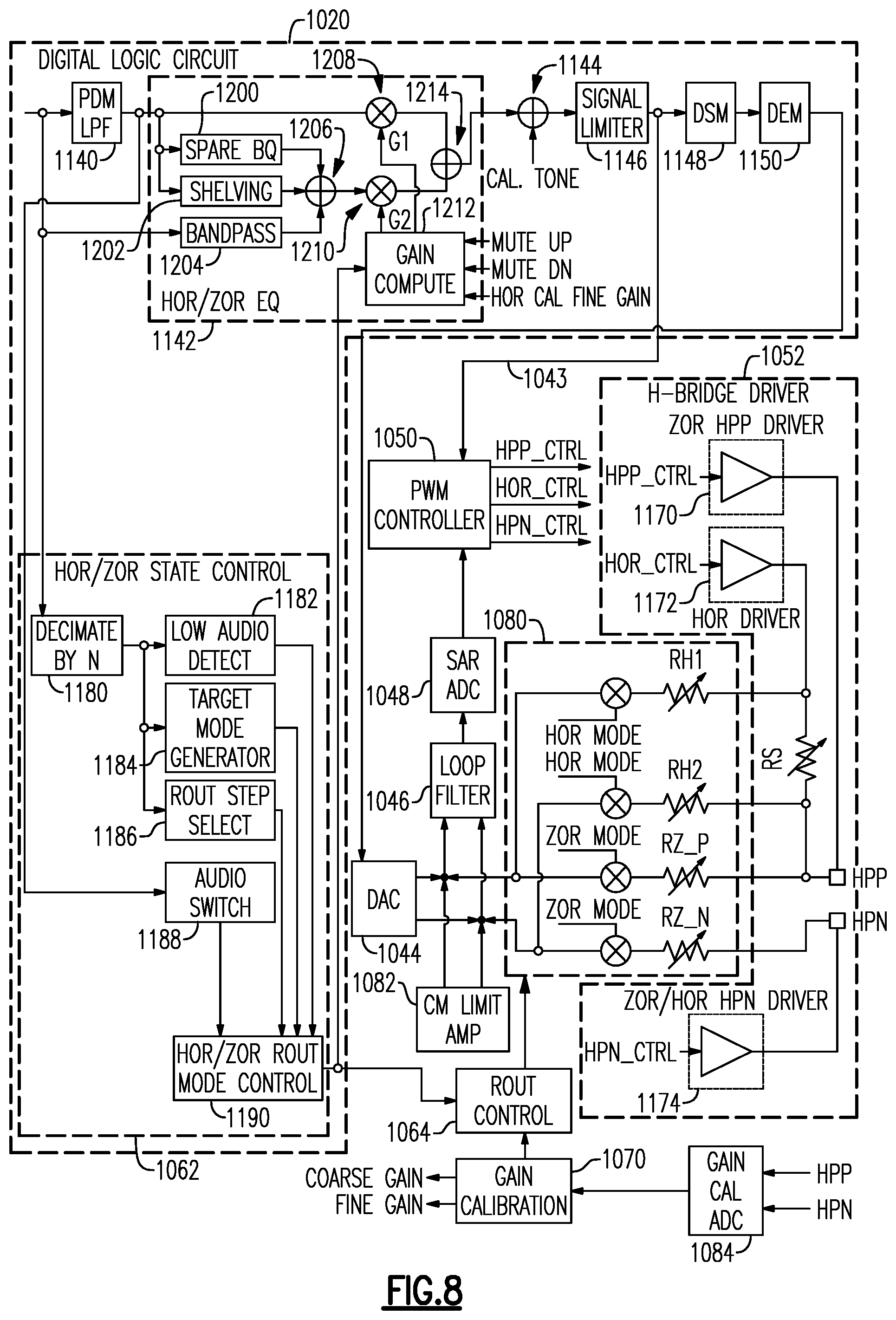 Patent US12445096 Figure 6 – Output capacitance distortion correction for audio amplifiers
