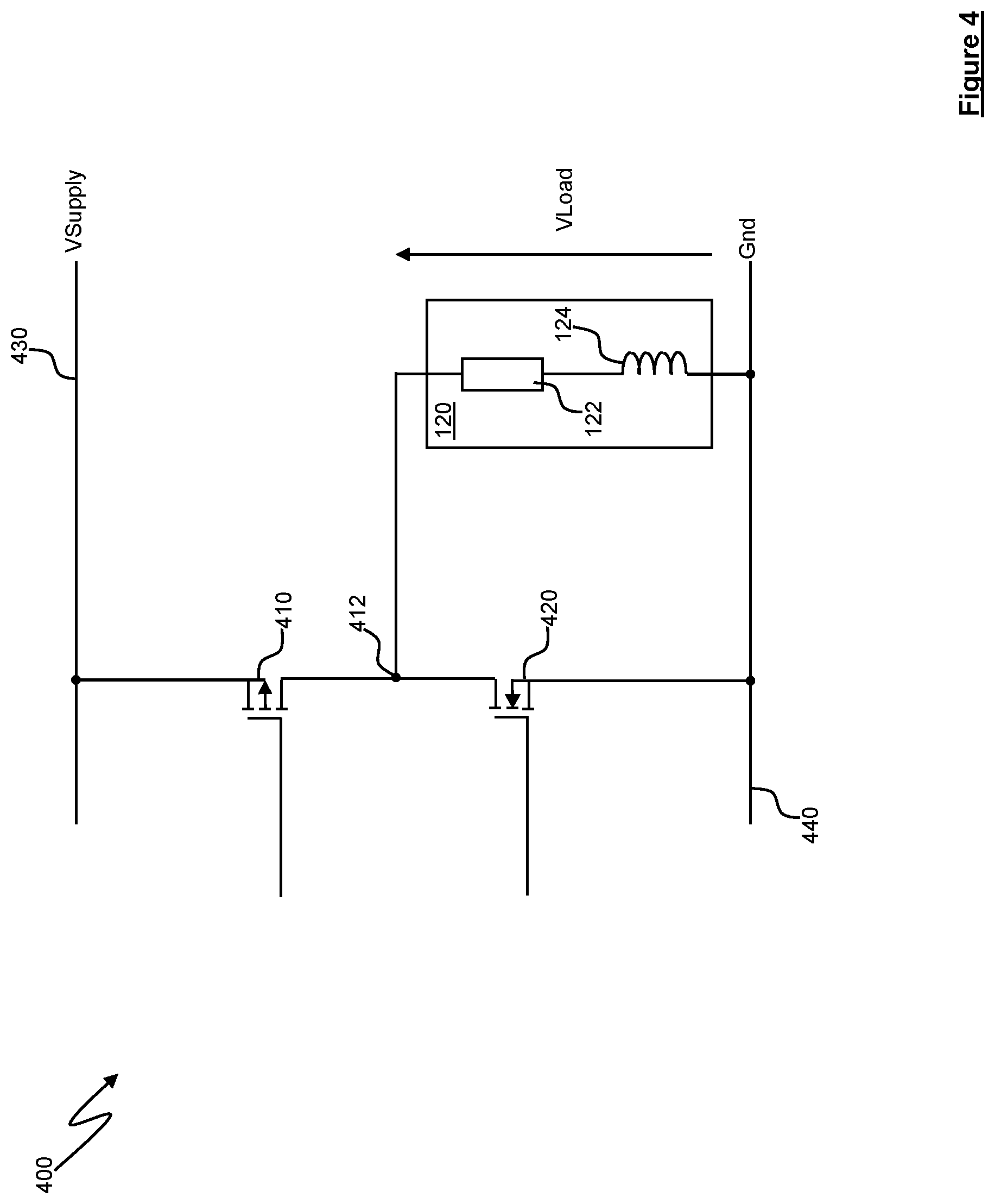 Patent US12445098 Figure 4 – Switching amplifier circuitry