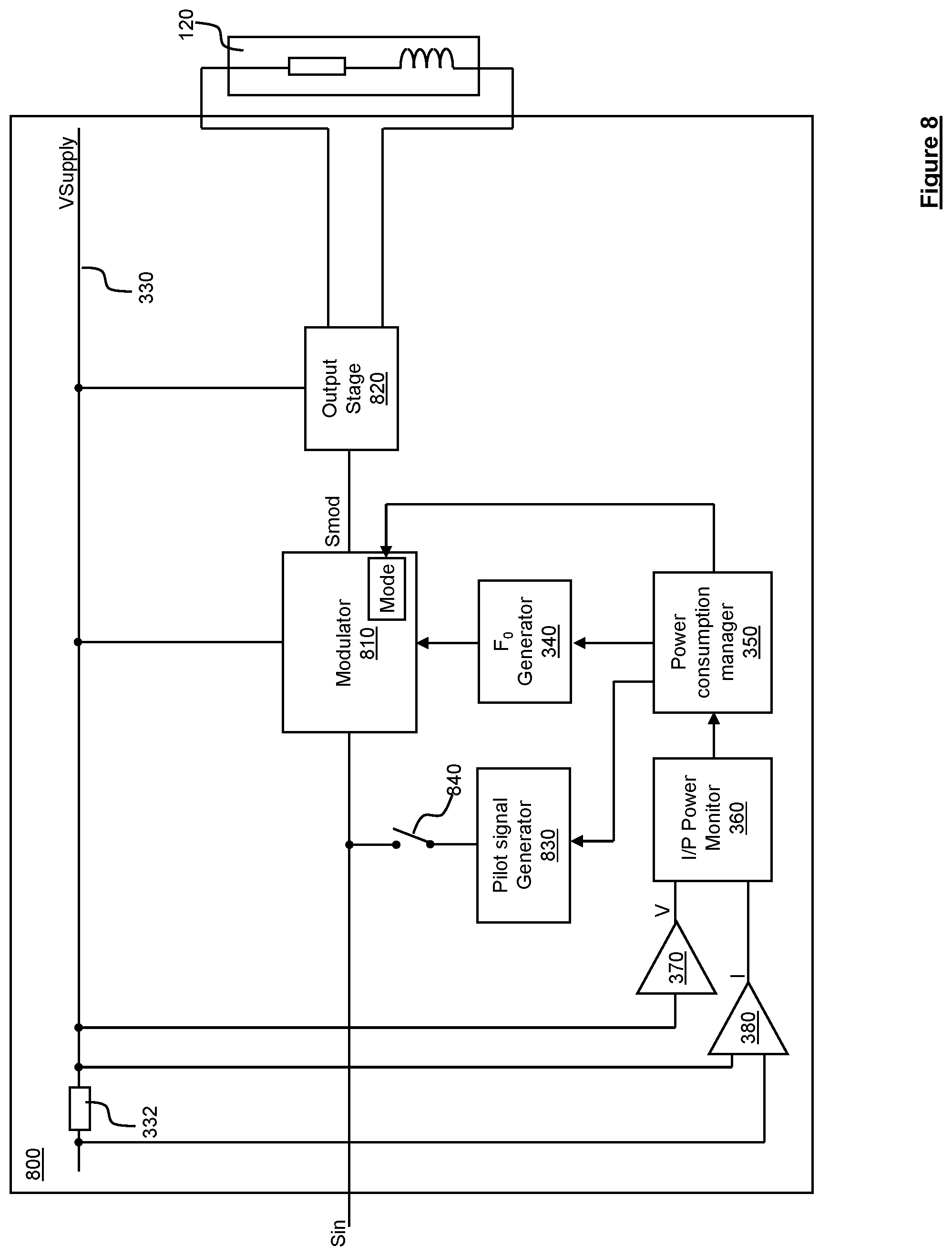 Patent US12445098 Figure 8 – Switching amplifier circuitry