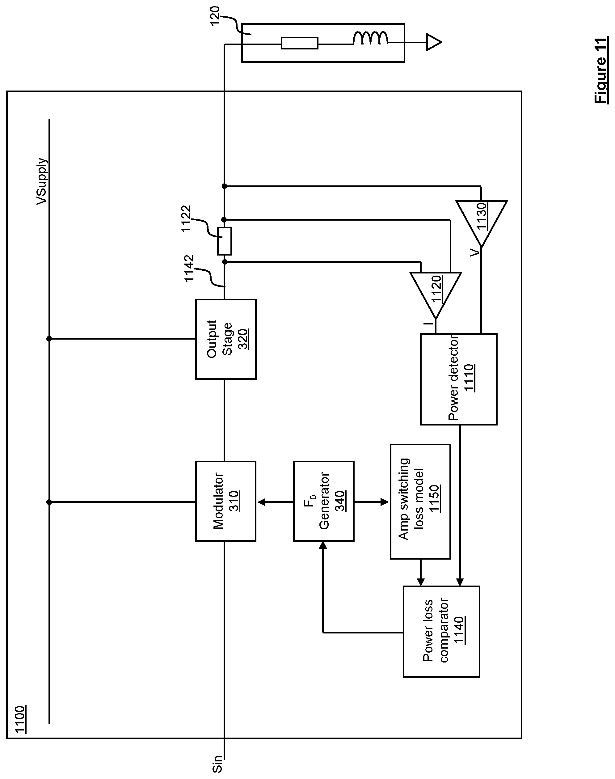 Patent US12445098 Figure 11 – Switching amplifier circuitry
