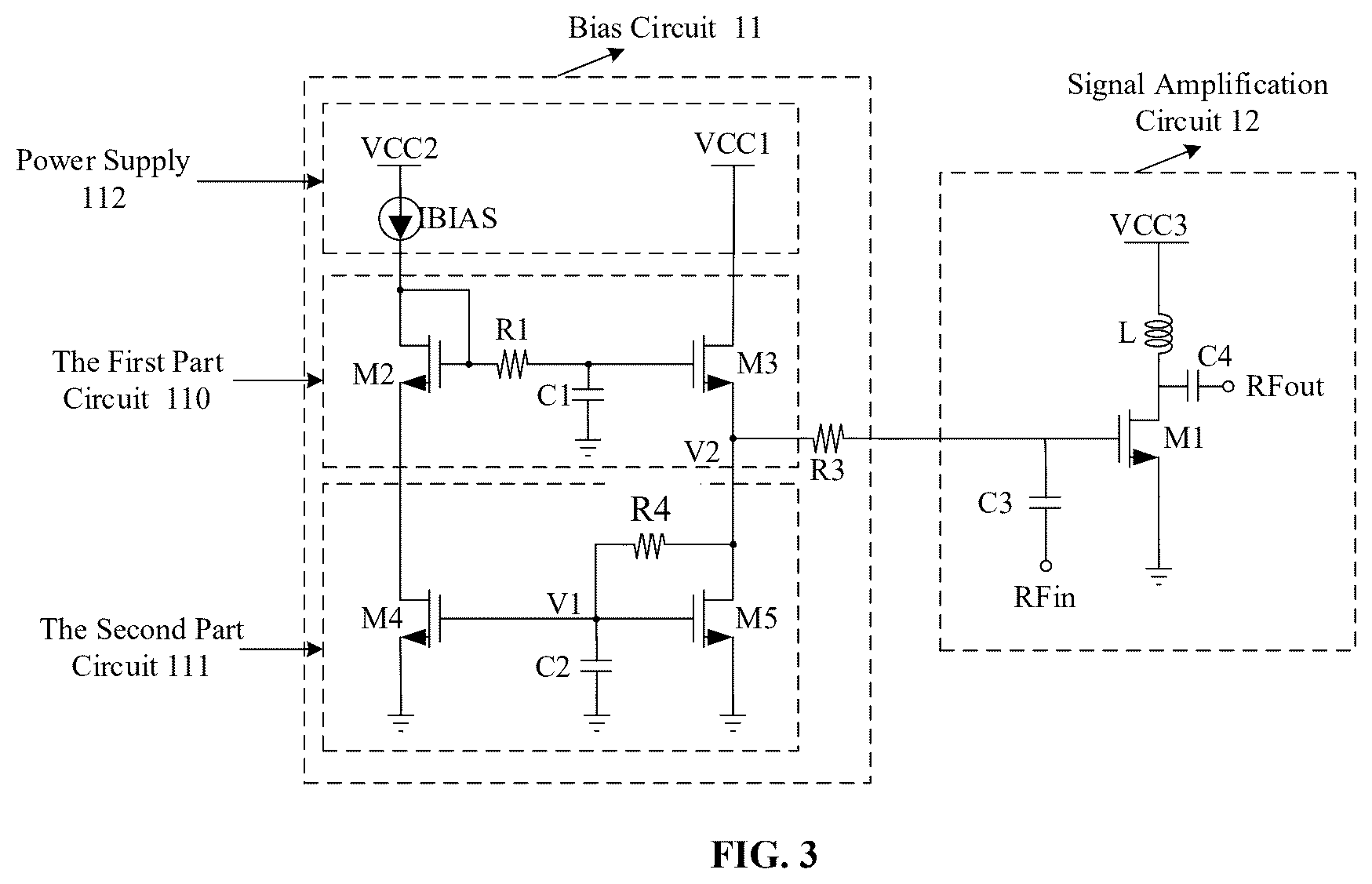 Patent US12445099 Figure 3 – Bias circuit of power amplifier, device and equipment