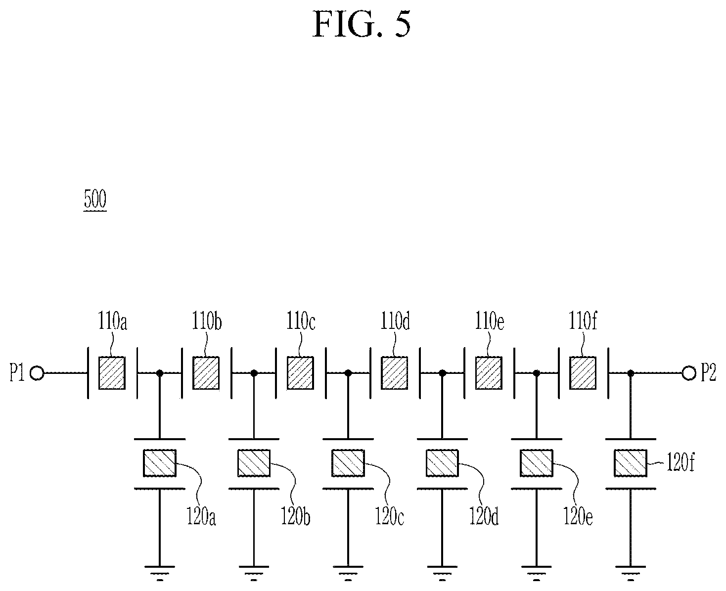 Patent US12445110 Figure 5 – Acoustic wave filter