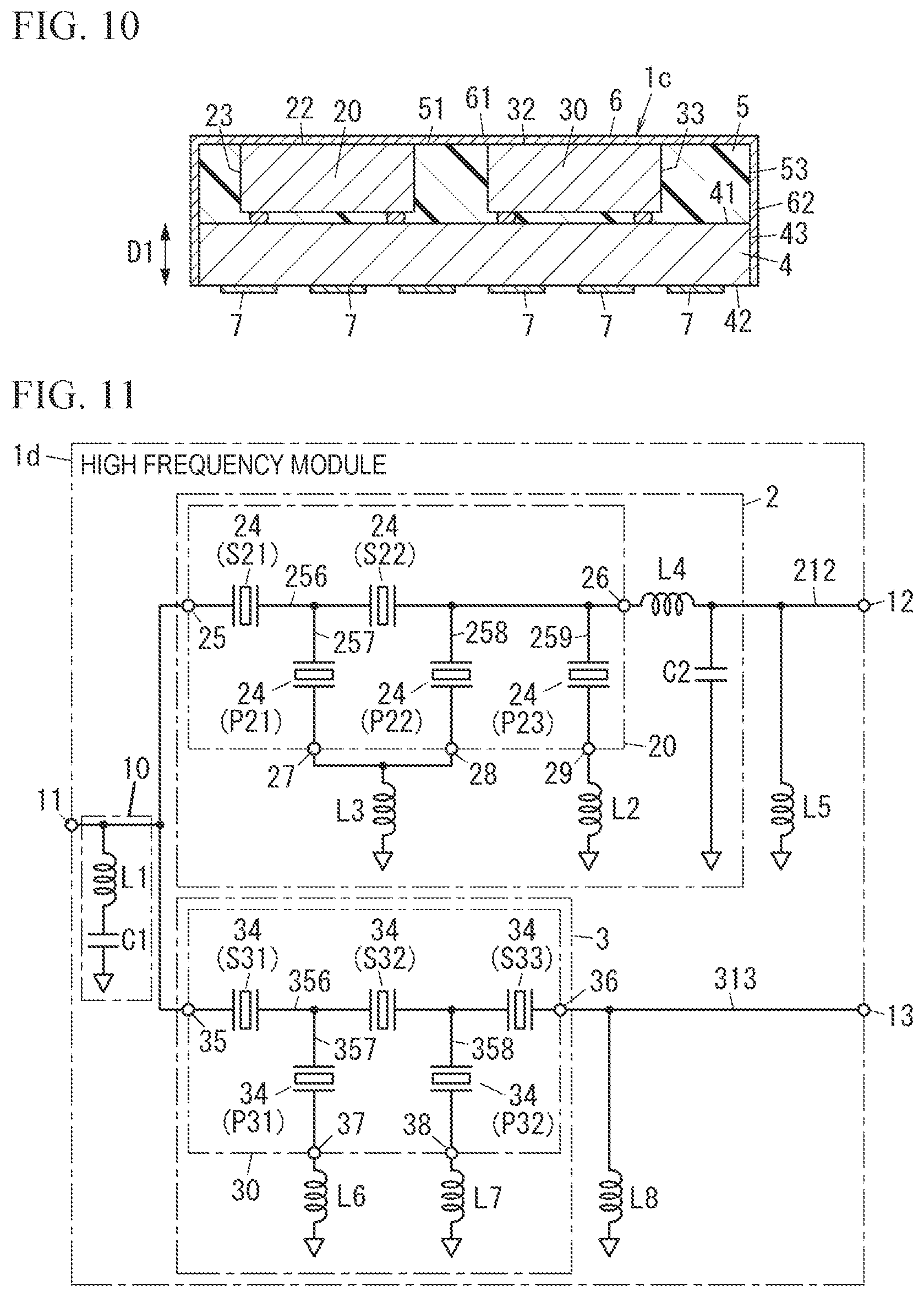 Patent US12445111 Figure 5 – High frequency module and communication device