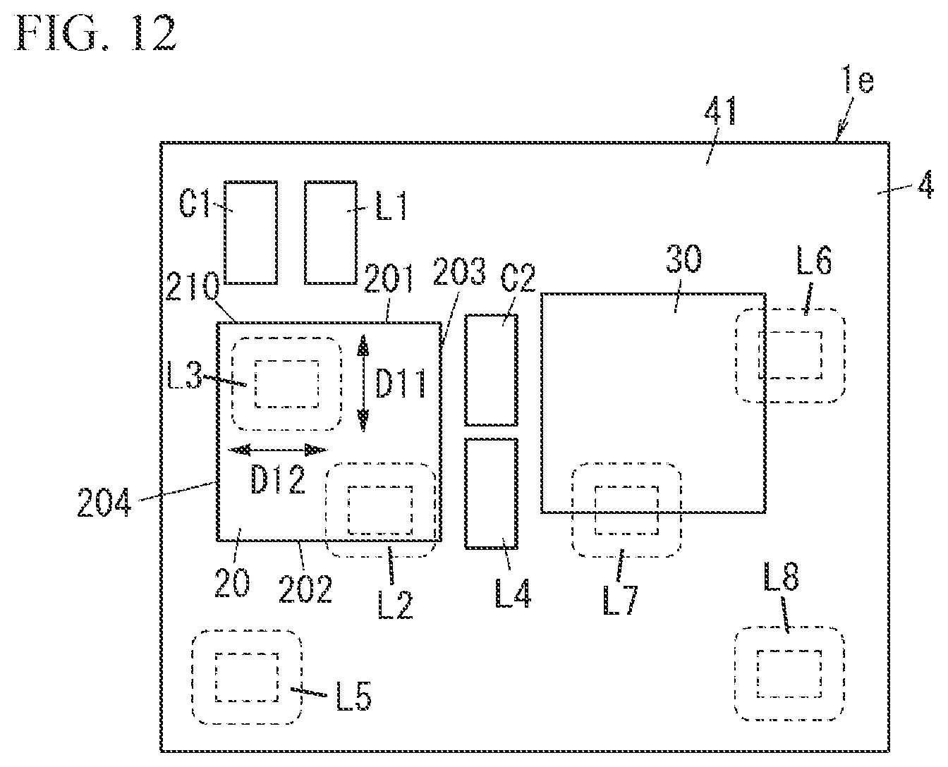 Patent US12445111 Figure 6 – High frequency module and communication device