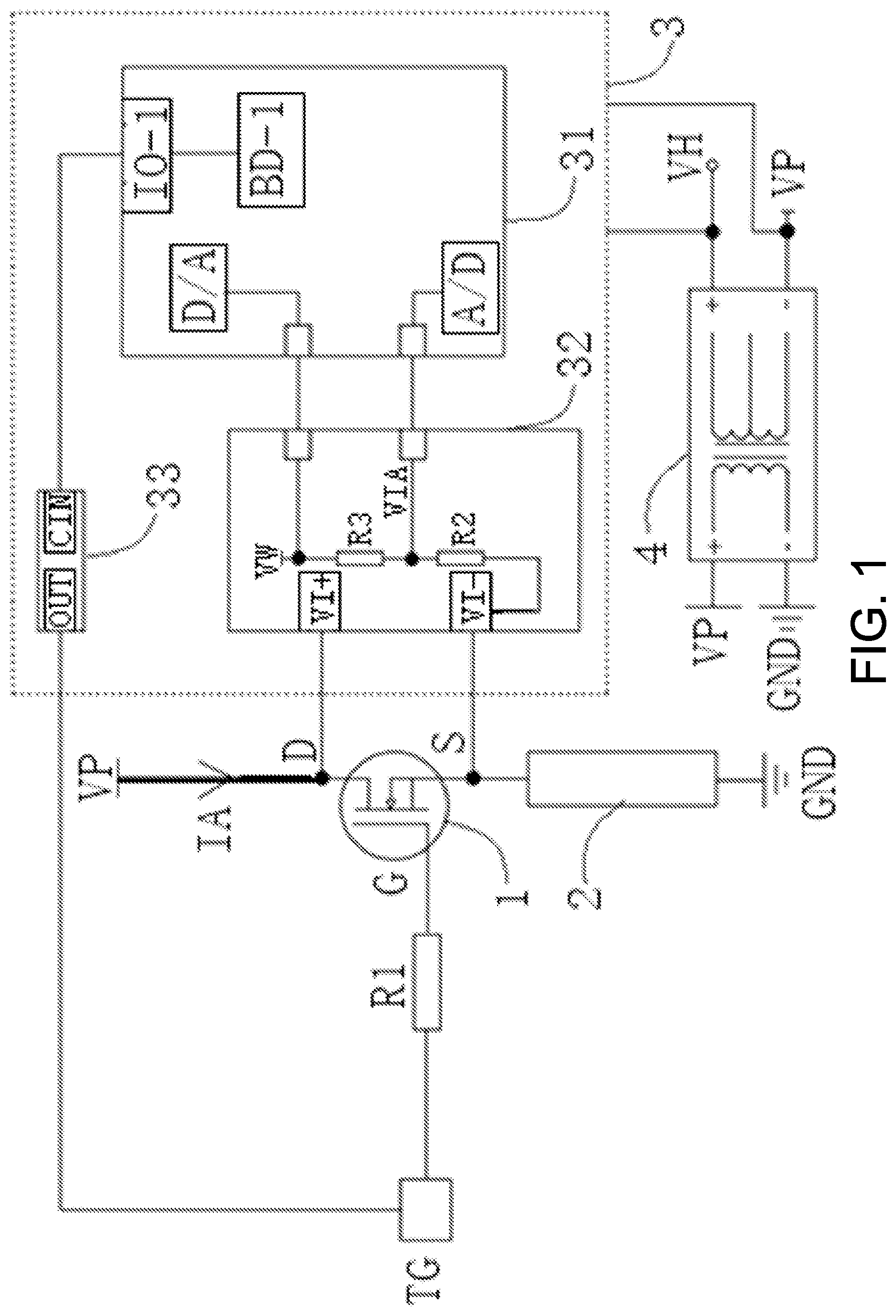 Patent US12445121 Figure 1 – High-side current acquisition and safety protection circuit of a power electronic switch