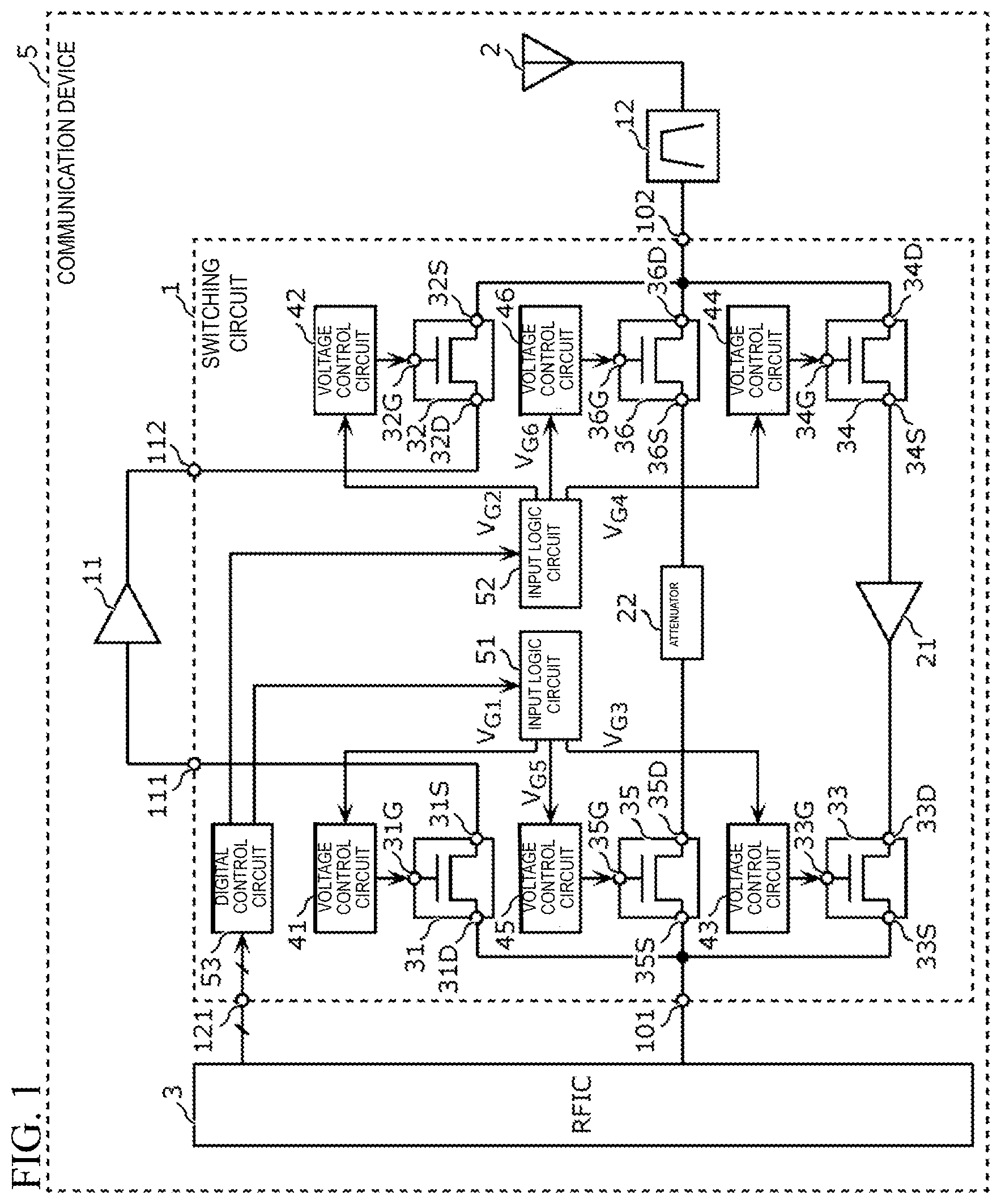 Patent US12445125 — Switching circuit — Figure 1