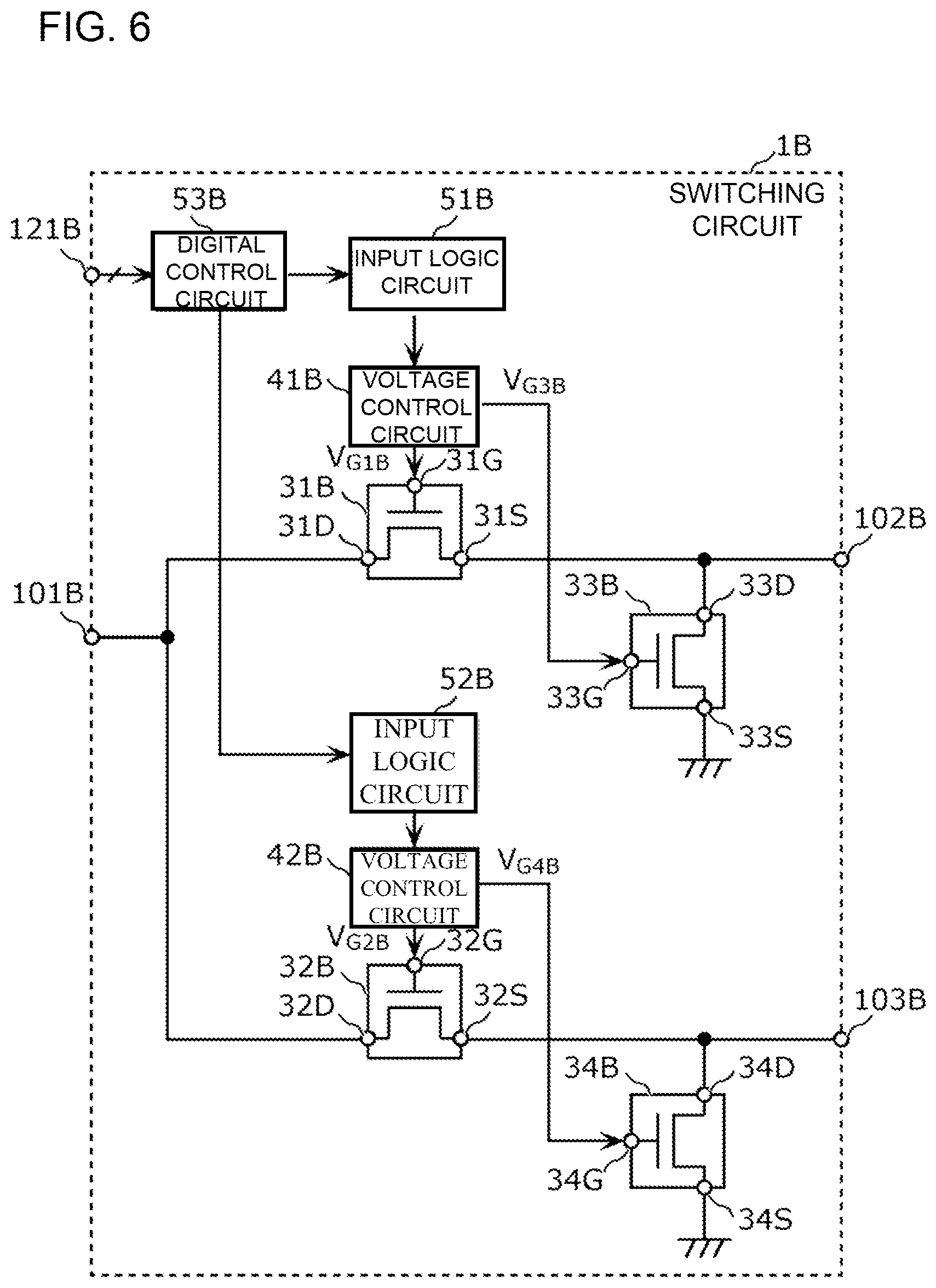 Patent US12445125 Figure 6 – Switching circuit