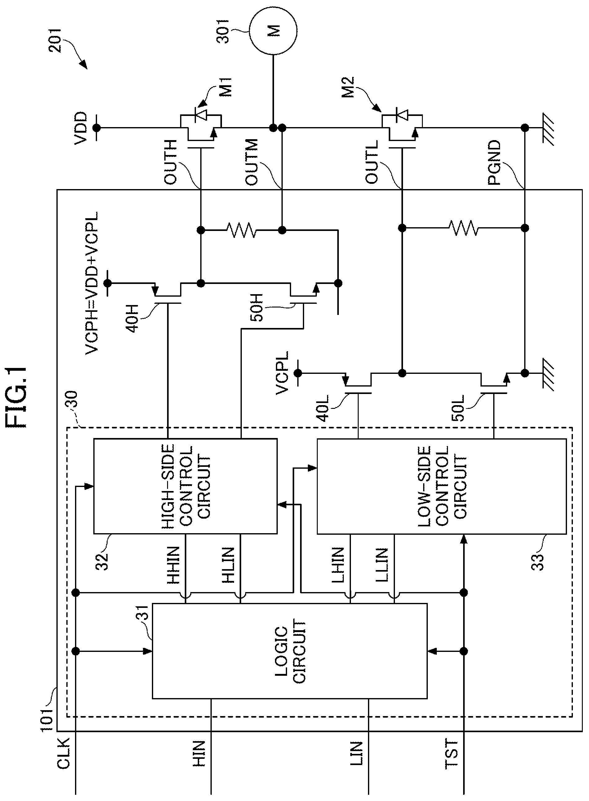 Patent US12445127 Figure 1 – Drive circuit