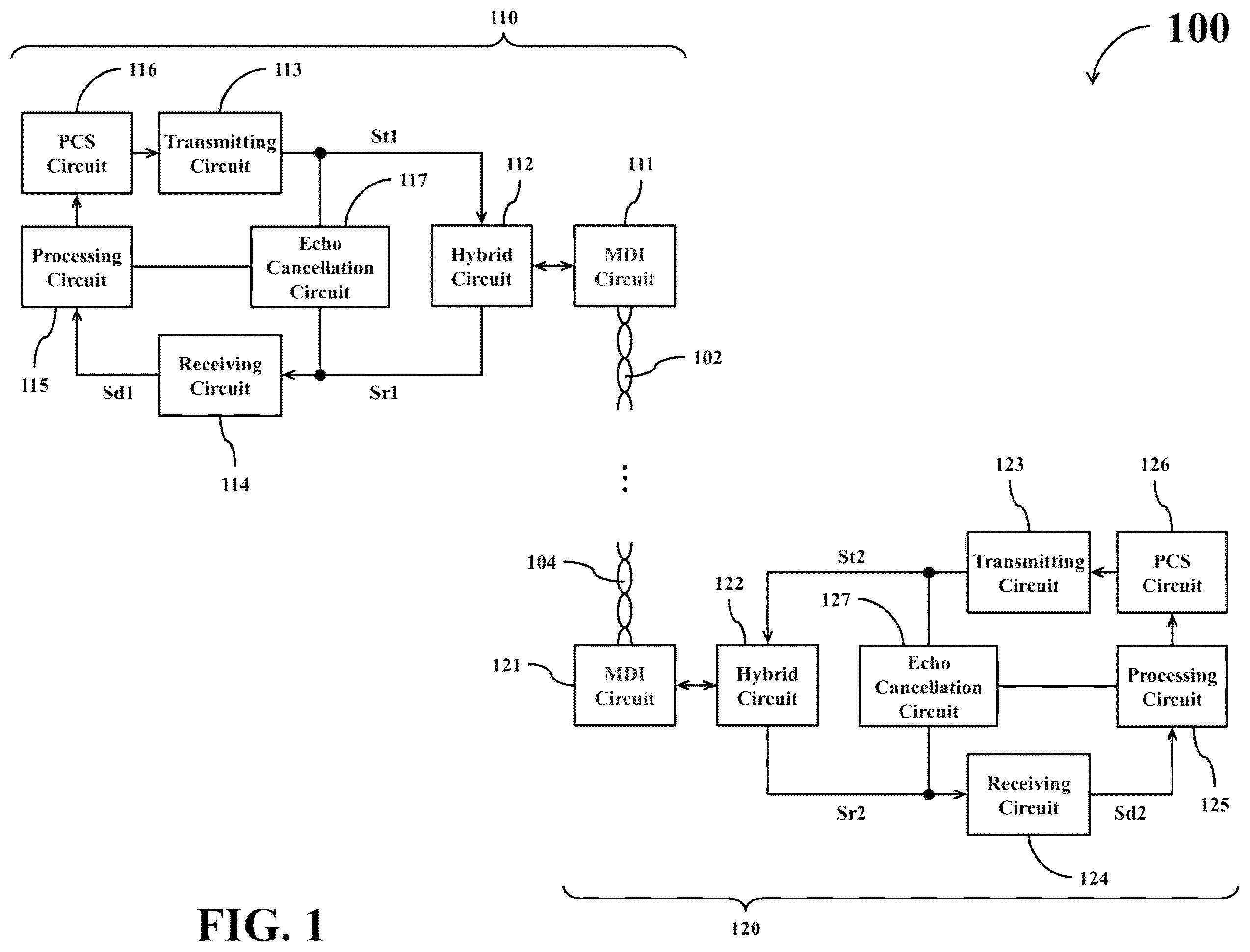 Patent US12445161 — Inquirer-side circuit capable of operating in asymmetry data mode — Figure 1