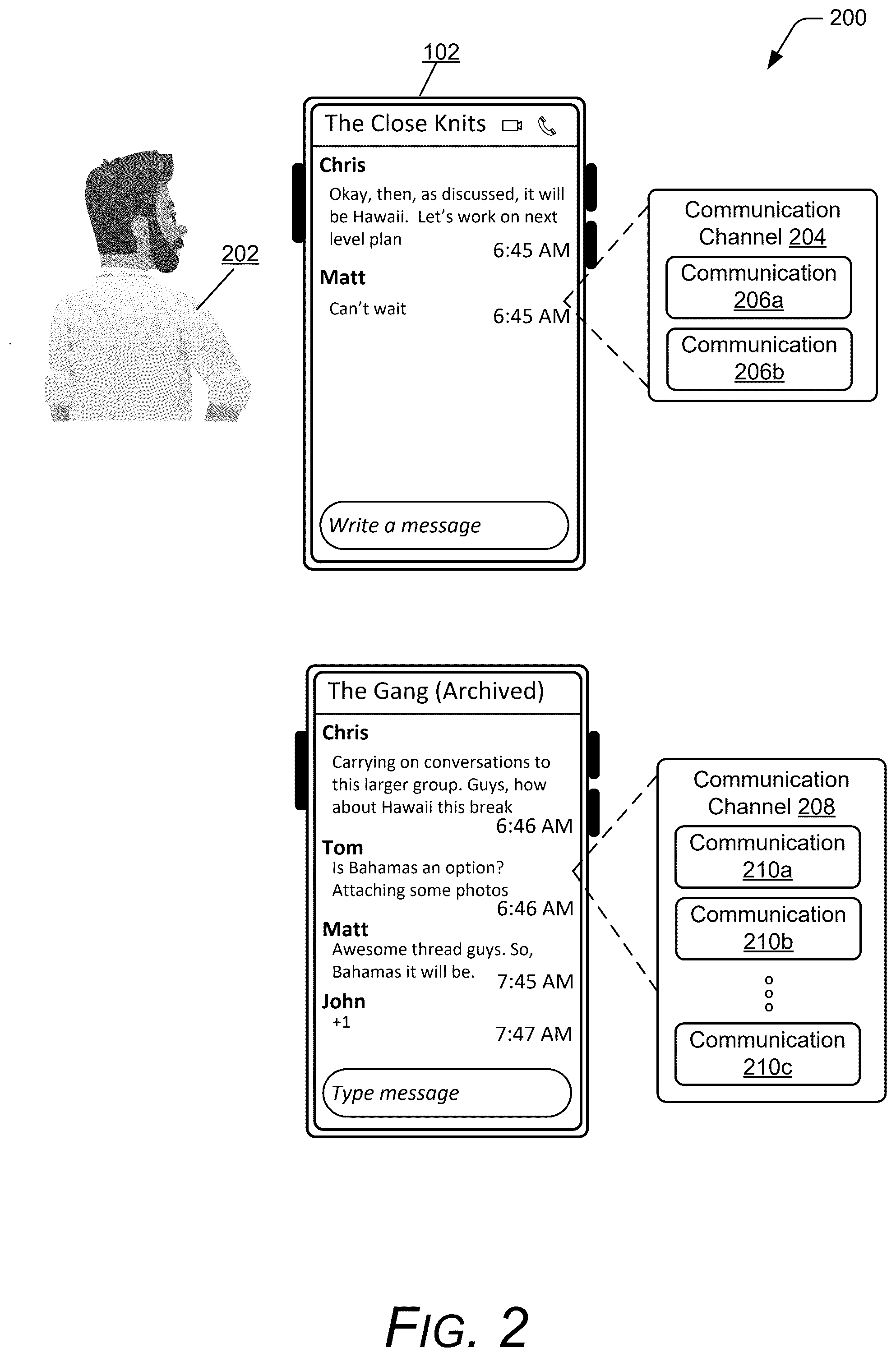 Patent US12445404 Figure 2 – Methods and systems for surfacing unconsumed communications