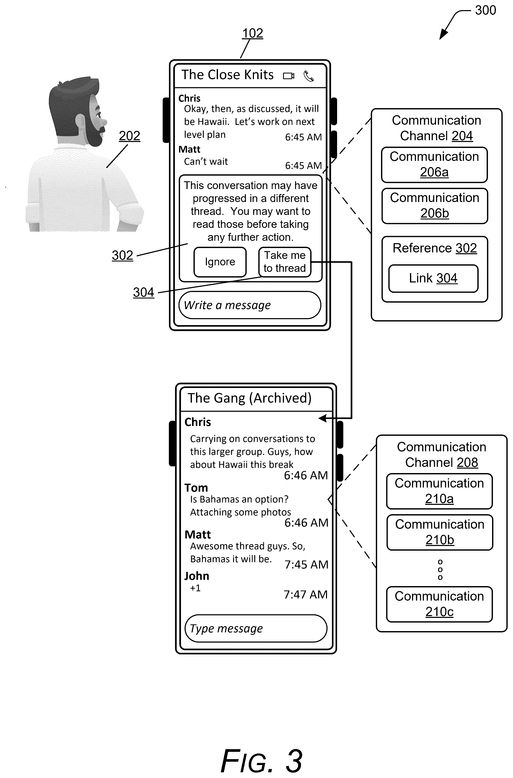 Patent US12445404 Figure 3 – Methods and systems for surfacing unconsumed communications