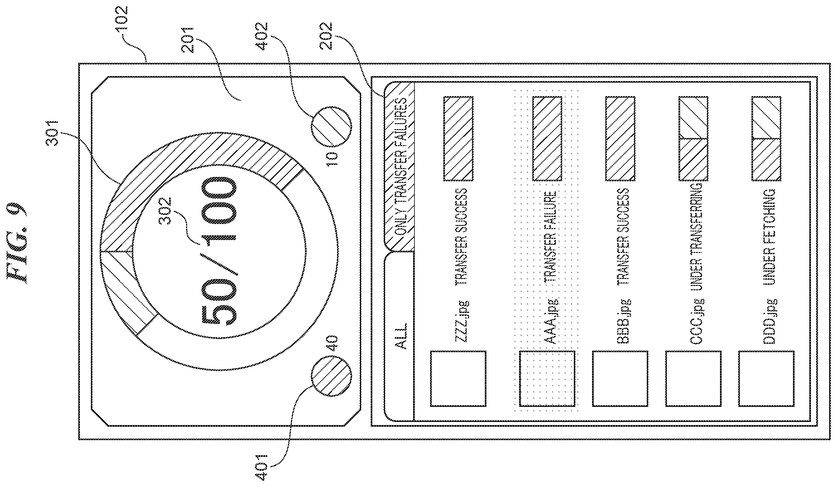 Patent US12445516 Figure 9 – Information processing apparatus, control method for information processing apparatus, and storage medium that allow user to easily understand extent to which file transfers have succeeded and failed in overall progress display