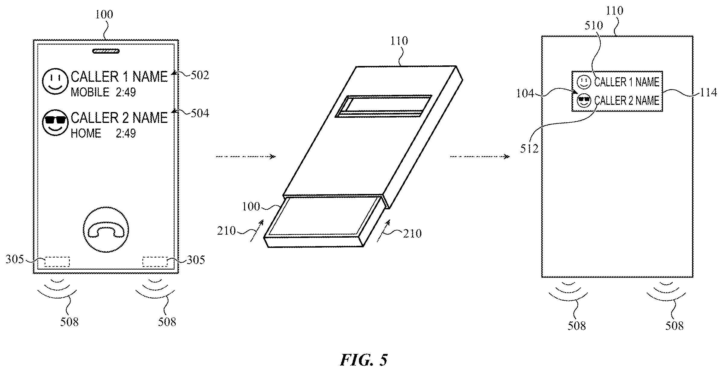 Patent US12445548 Figure 8 – Dynamic user interface schemes for an electronic device based on detected accessory devices