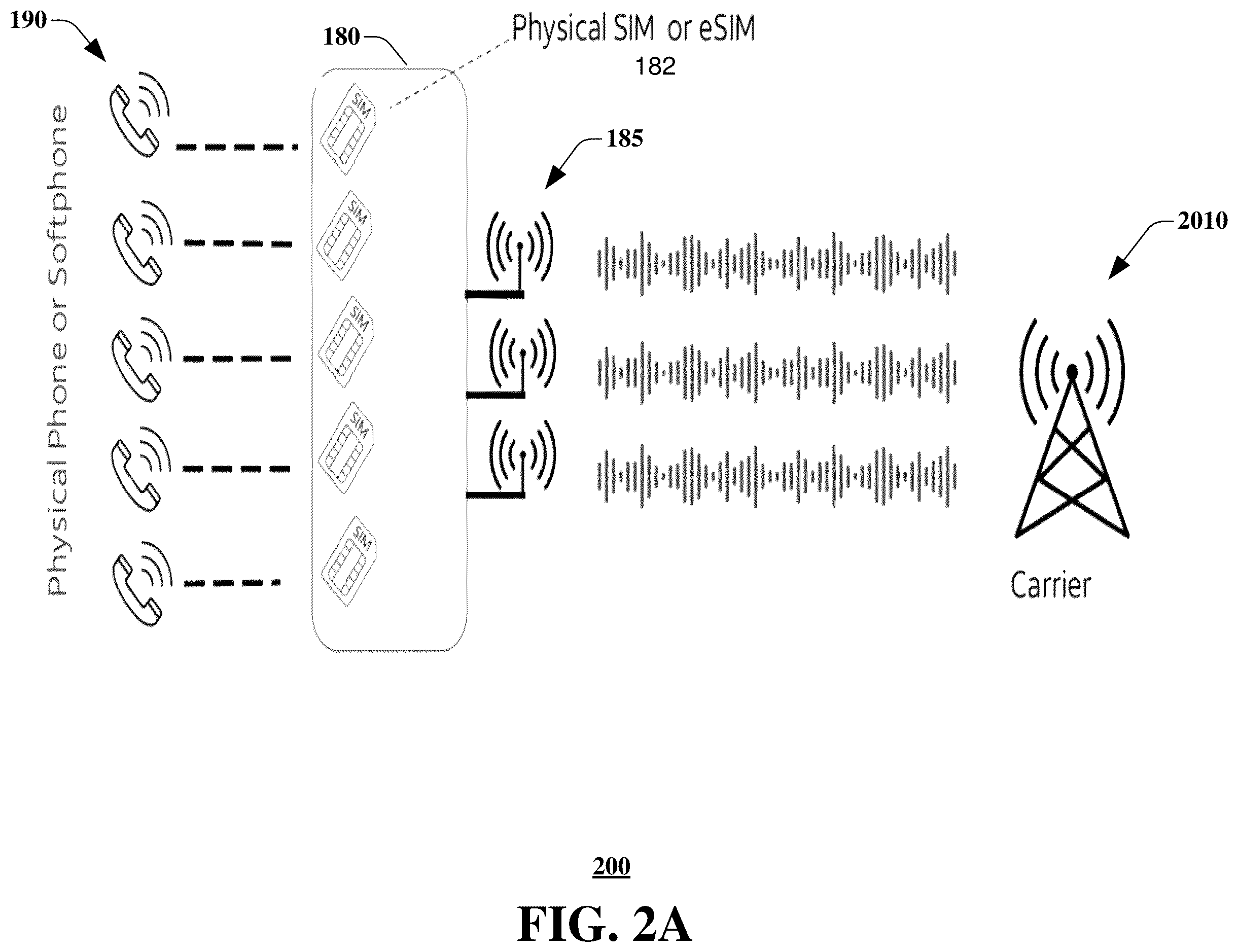 Patent US12445554 Figure 2 – Method and device for managing multiple wireless connections sharing a limited trunk group