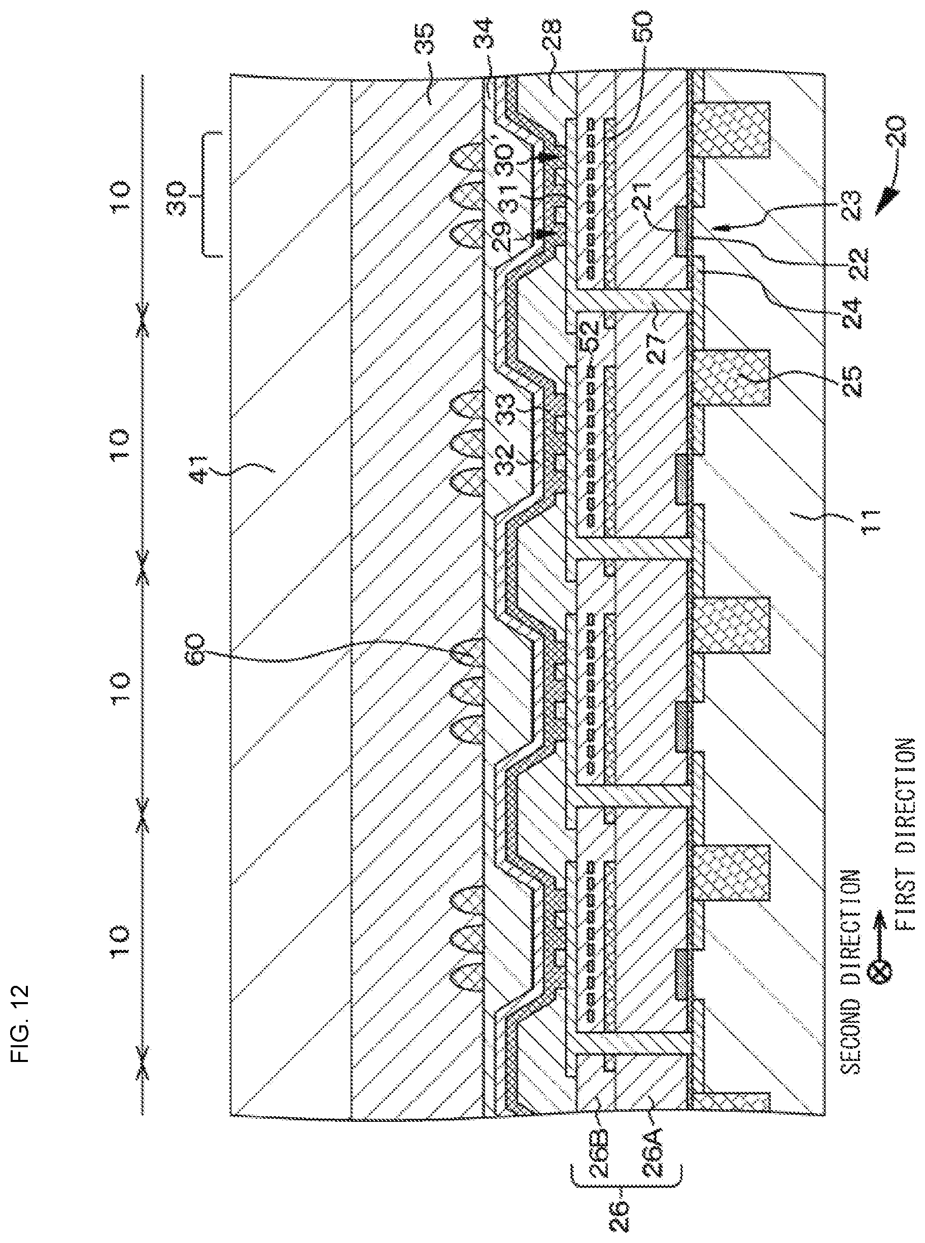Patent US12445580 Figure 12 – Light-emitting element, display device and surface-emitting device