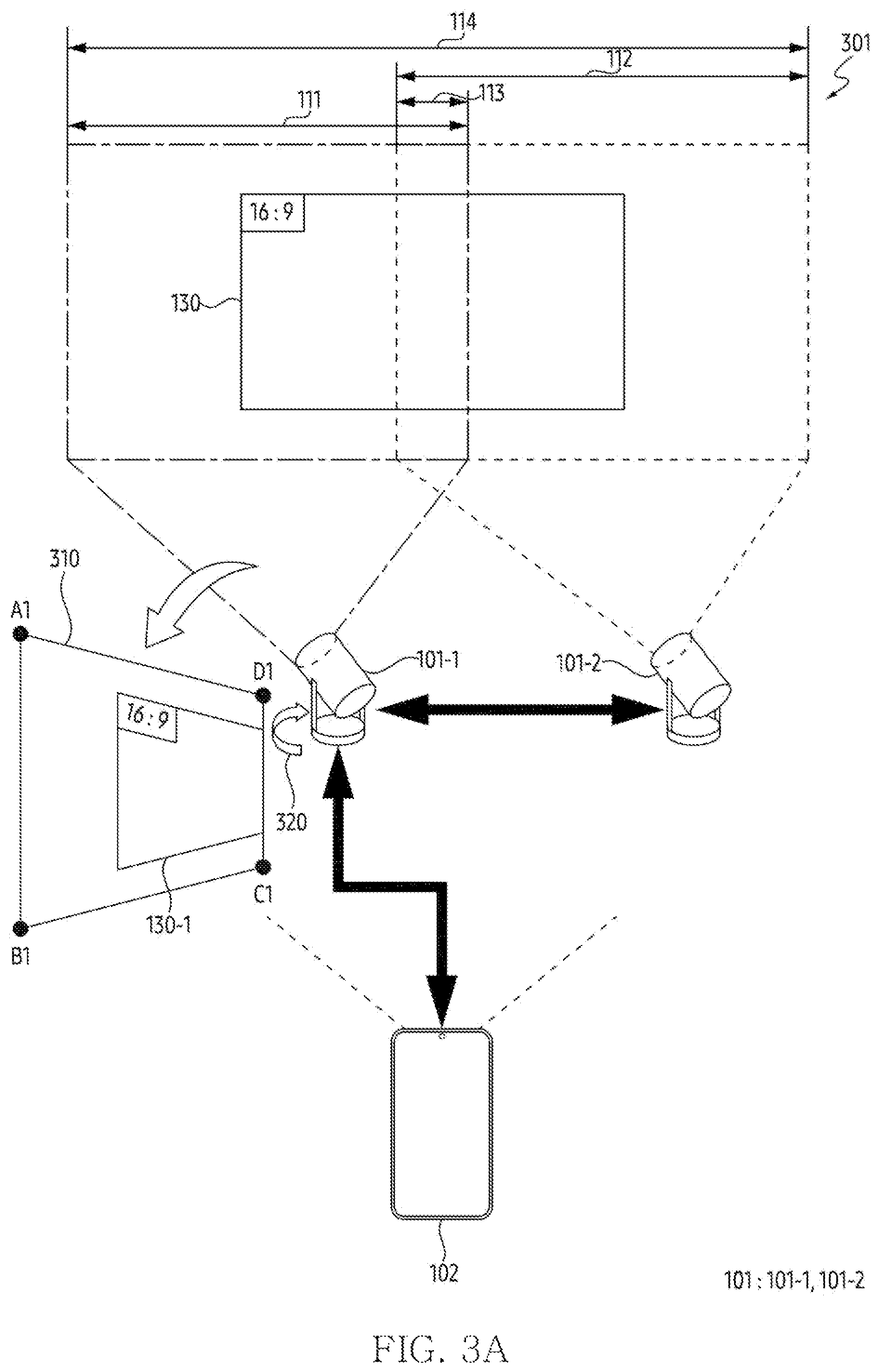 Patent US12445582 Figure 3 – Electronic device for displaying visual object associated with aspect ratio of combinations of projection areas and method thereof