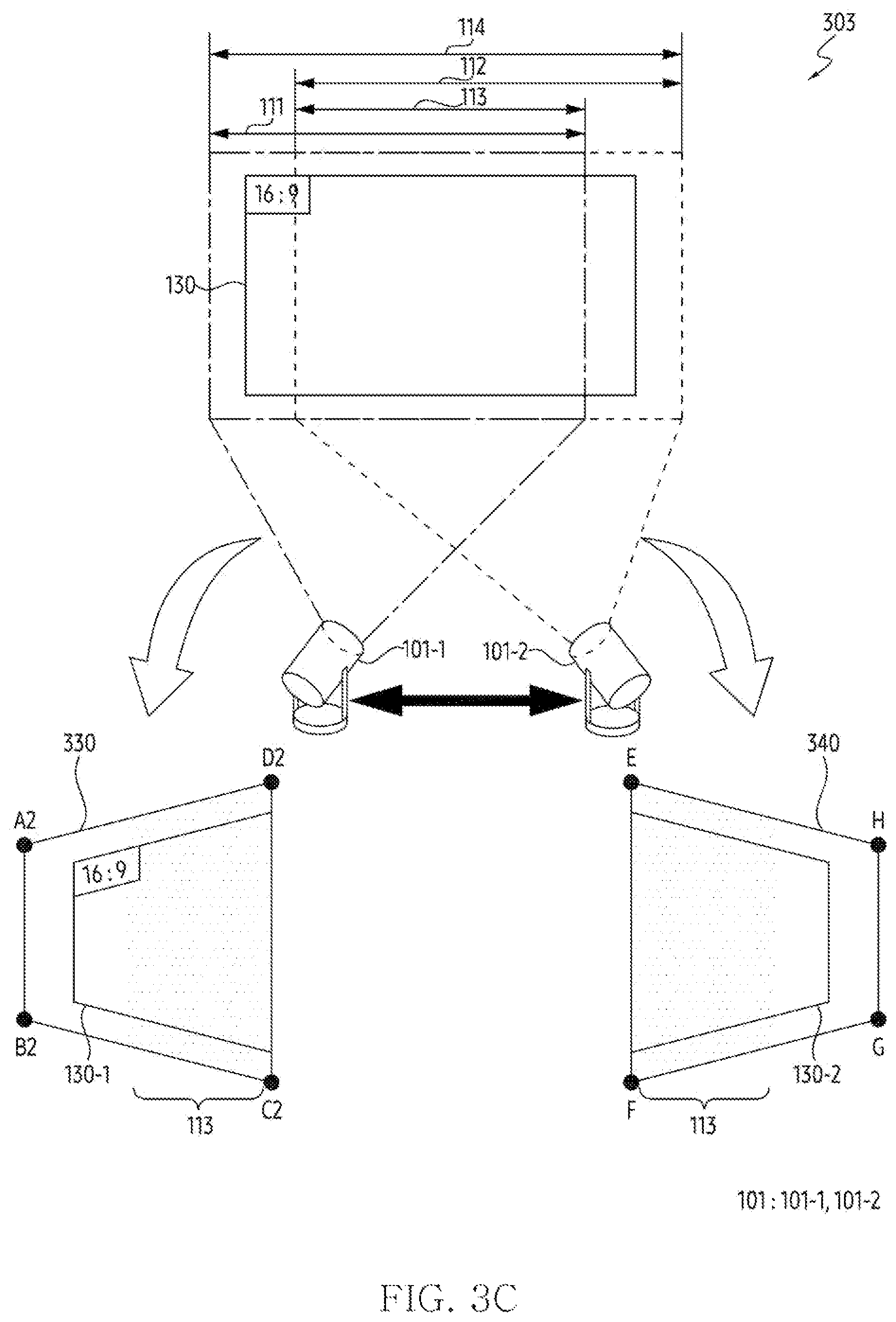 Patent US12445582 Figure 5 – Electronic device for displaying visual object associated with aspect ratio of combinations of projection areas and method thereof