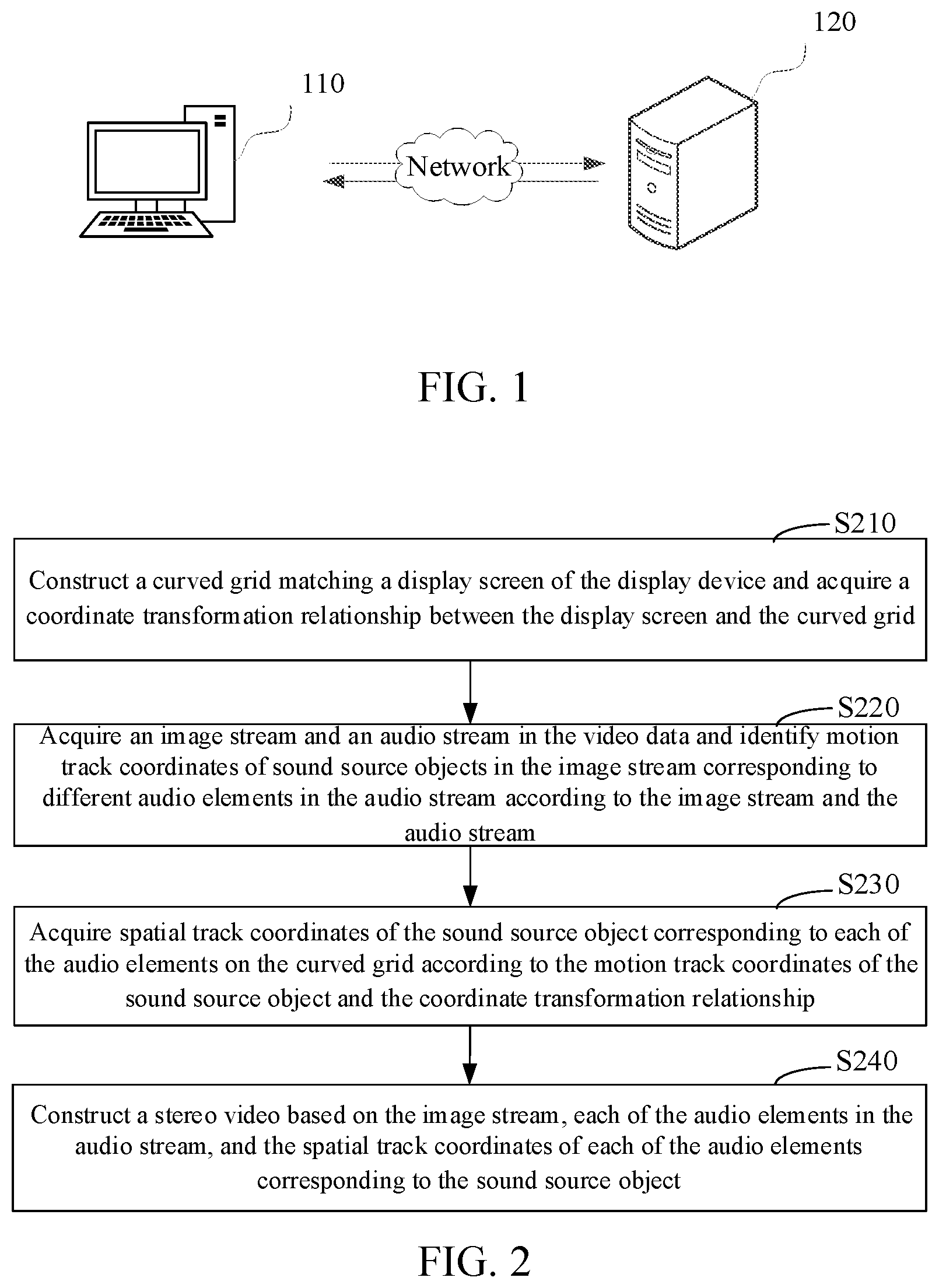 Patent US12445585 Figure 1 – Curved grid for acquiring spatial track coordinates of sound source objects of audio elements in an audio stream in video data