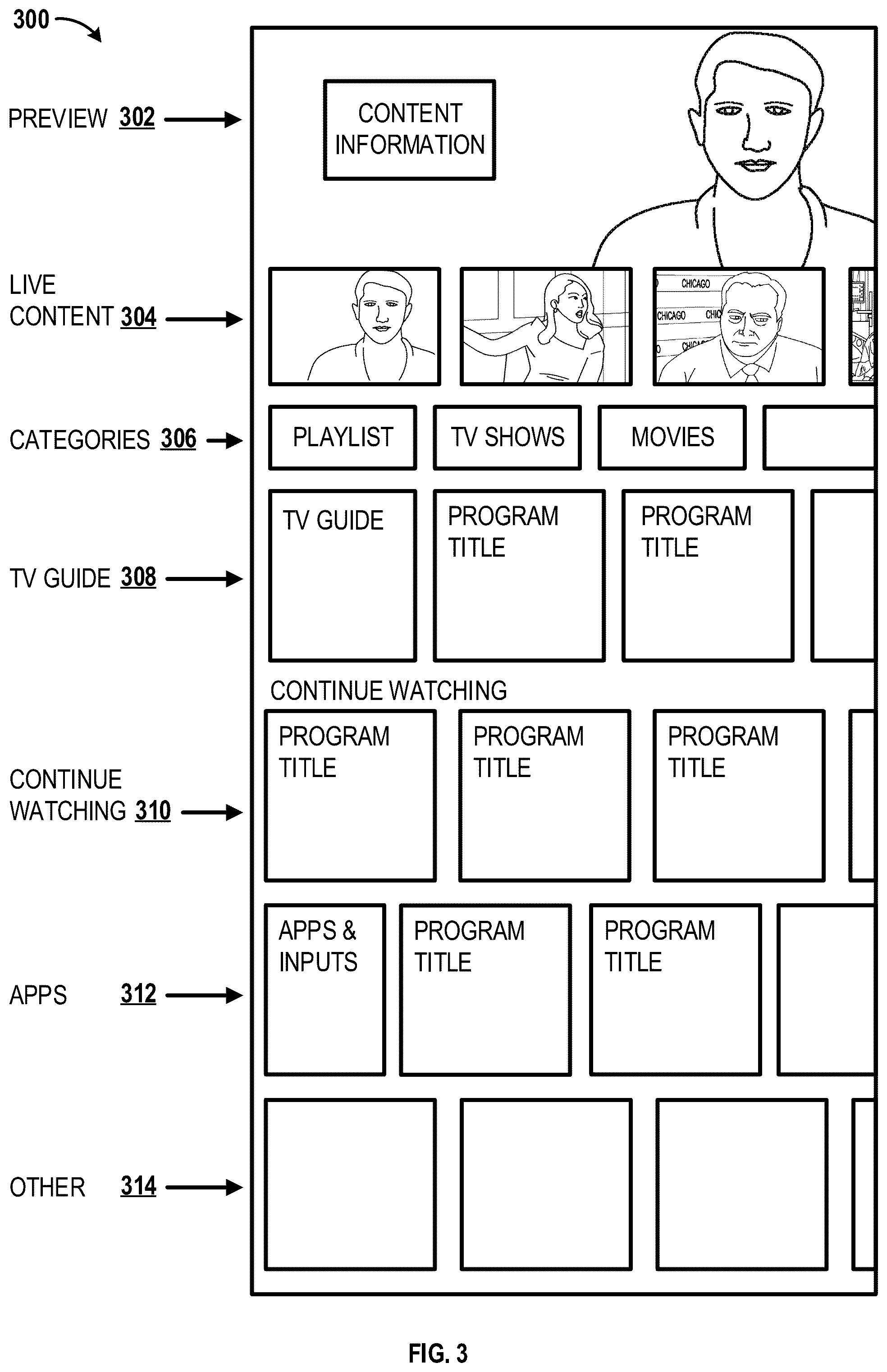 Patent US12445673 Figure 3 – Methods and systems for providing a preferred content source interface