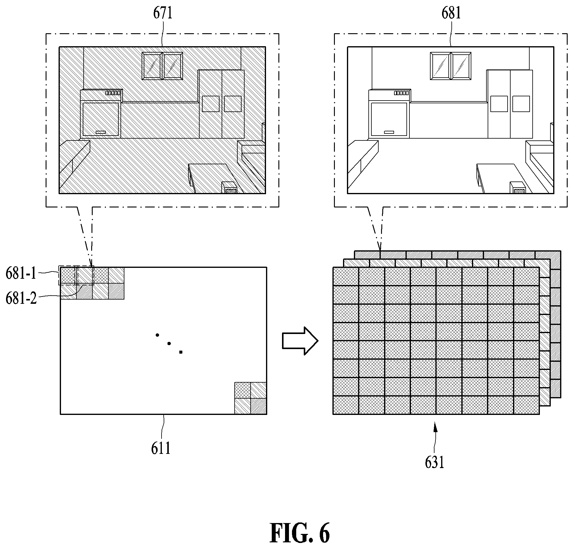 Patent US12445739 Figure 6 – Single image sensor for restoring images corresponding to various fields of view