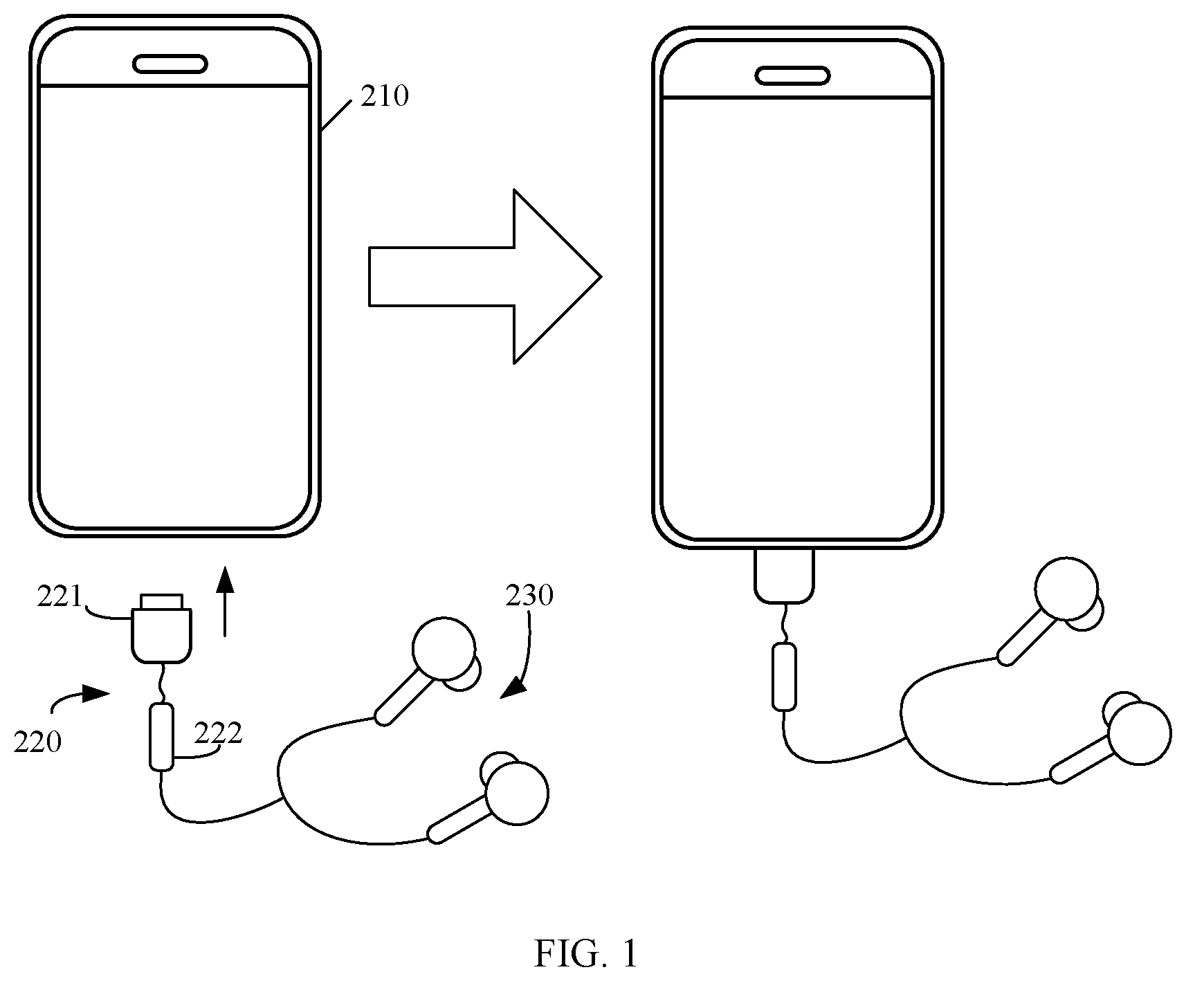Patent US12445774 Figure 1 – Electronic device, pull-up circuit, and method for suppressing pop sound of earphone