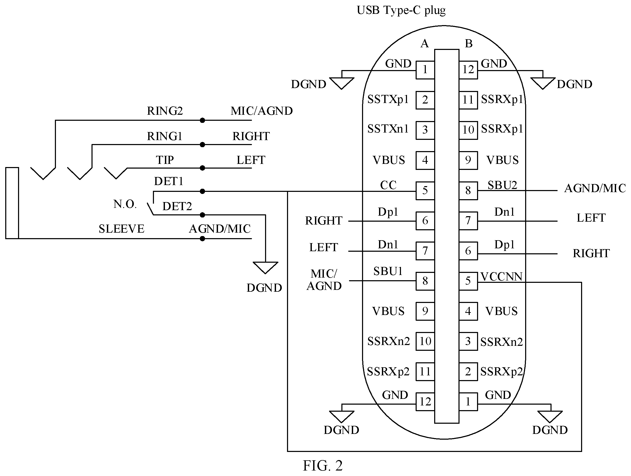 Patent US12445774 Figure 2 – Electronic device, pull-up circuit, and method for suppressing pop sound of earphone