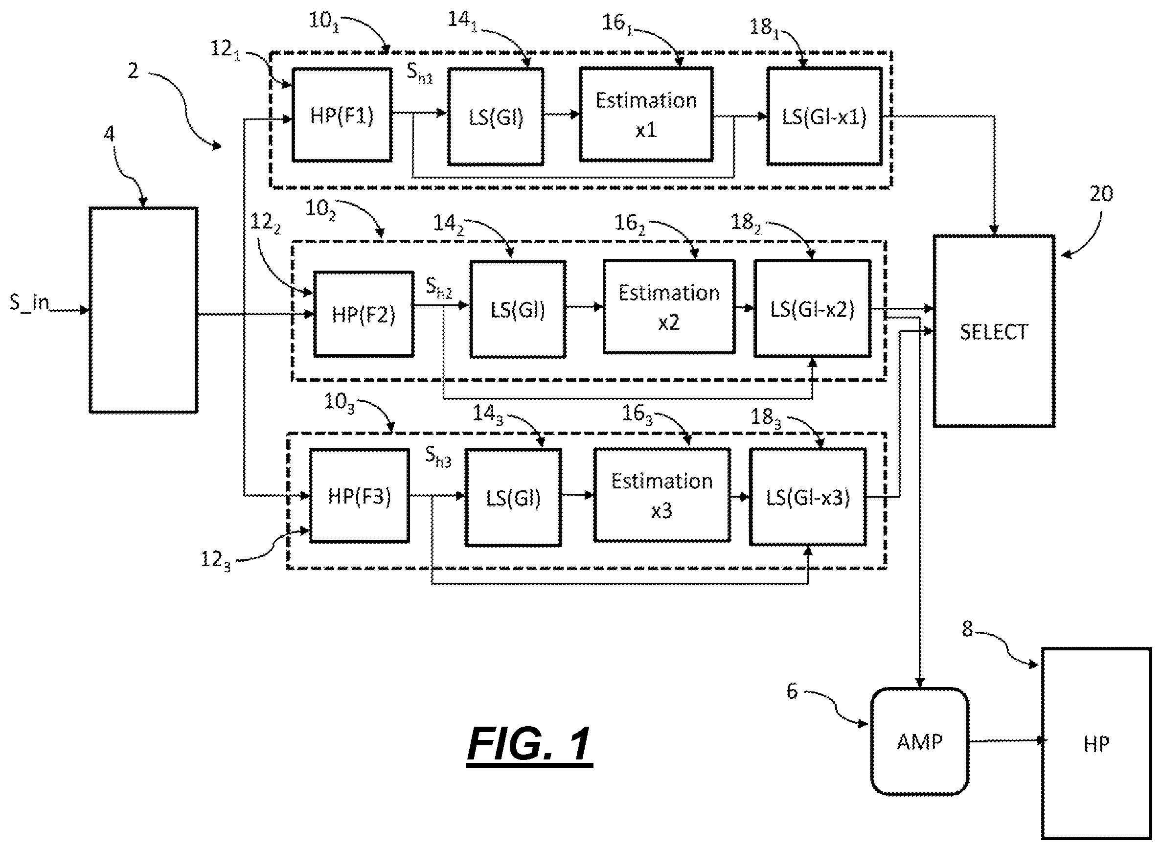 Patent US12445775 Figure 1 – Method and system for processing a digital audio signal to improve the rendering of low frequencies