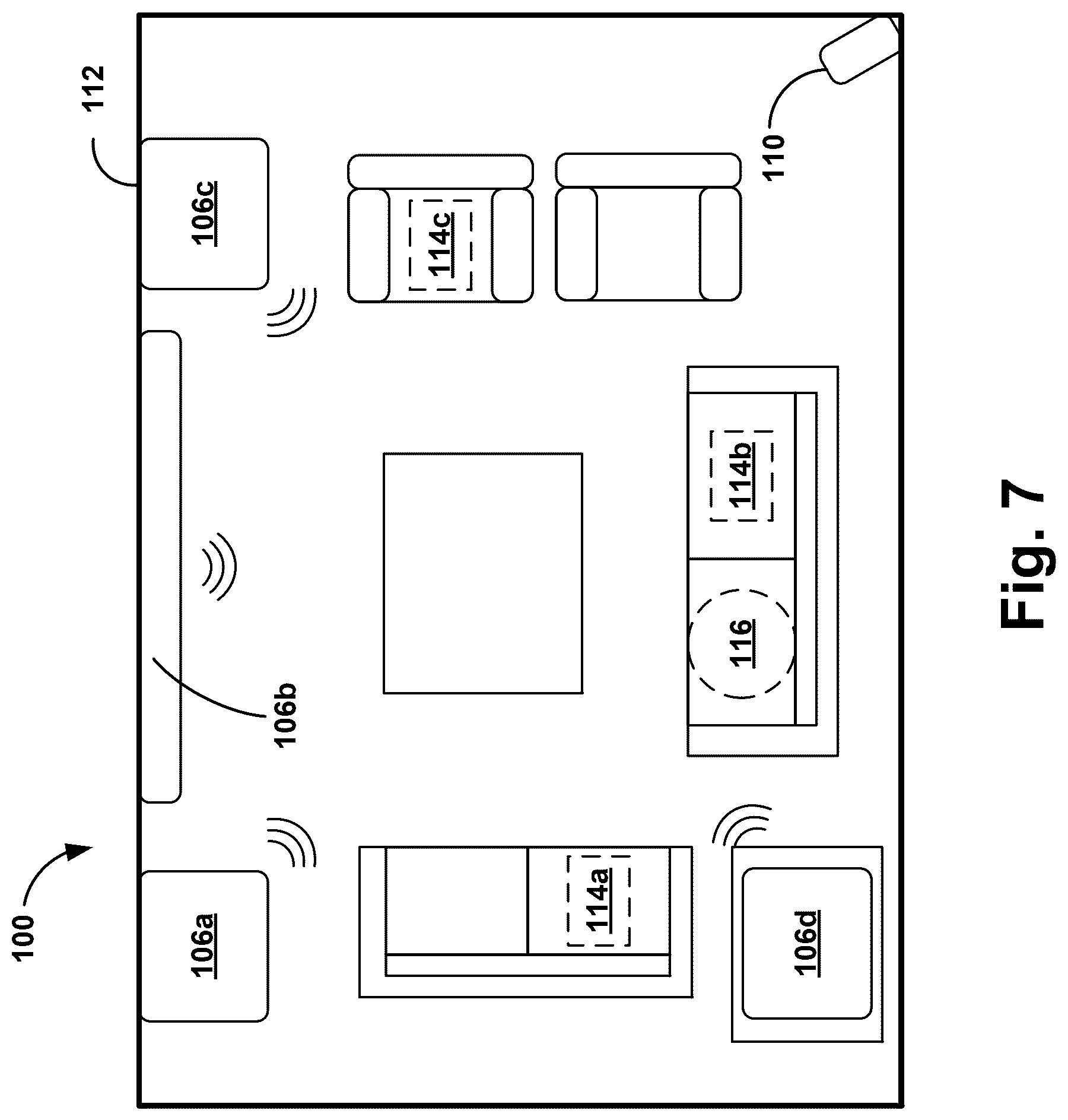 Patent US12445795 Figure 7 – Audio system with dynamic audio setting adjustment feature