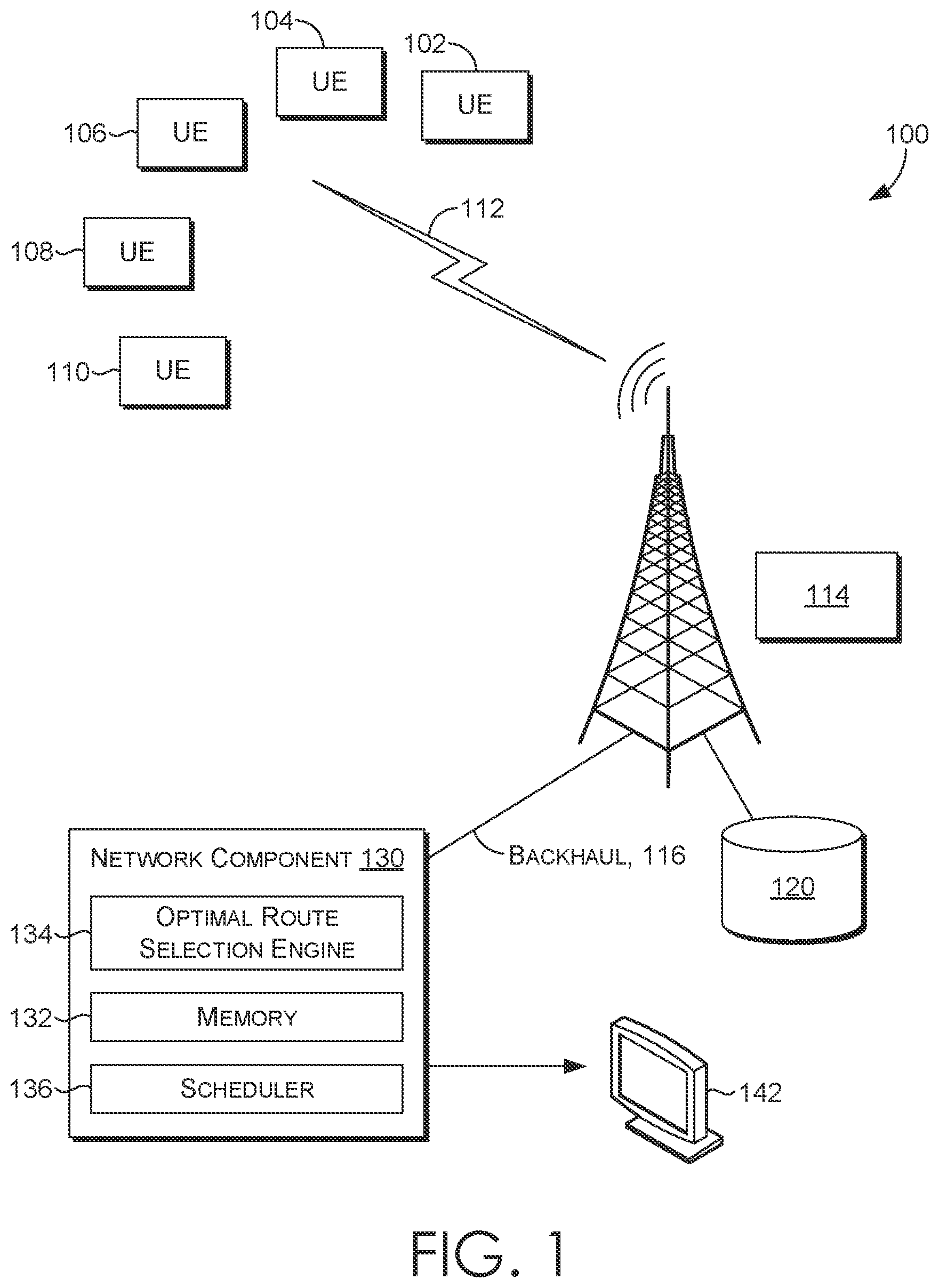 Patent US12445934 Figure 1 – Network aware optimal route selection for autonomous applications