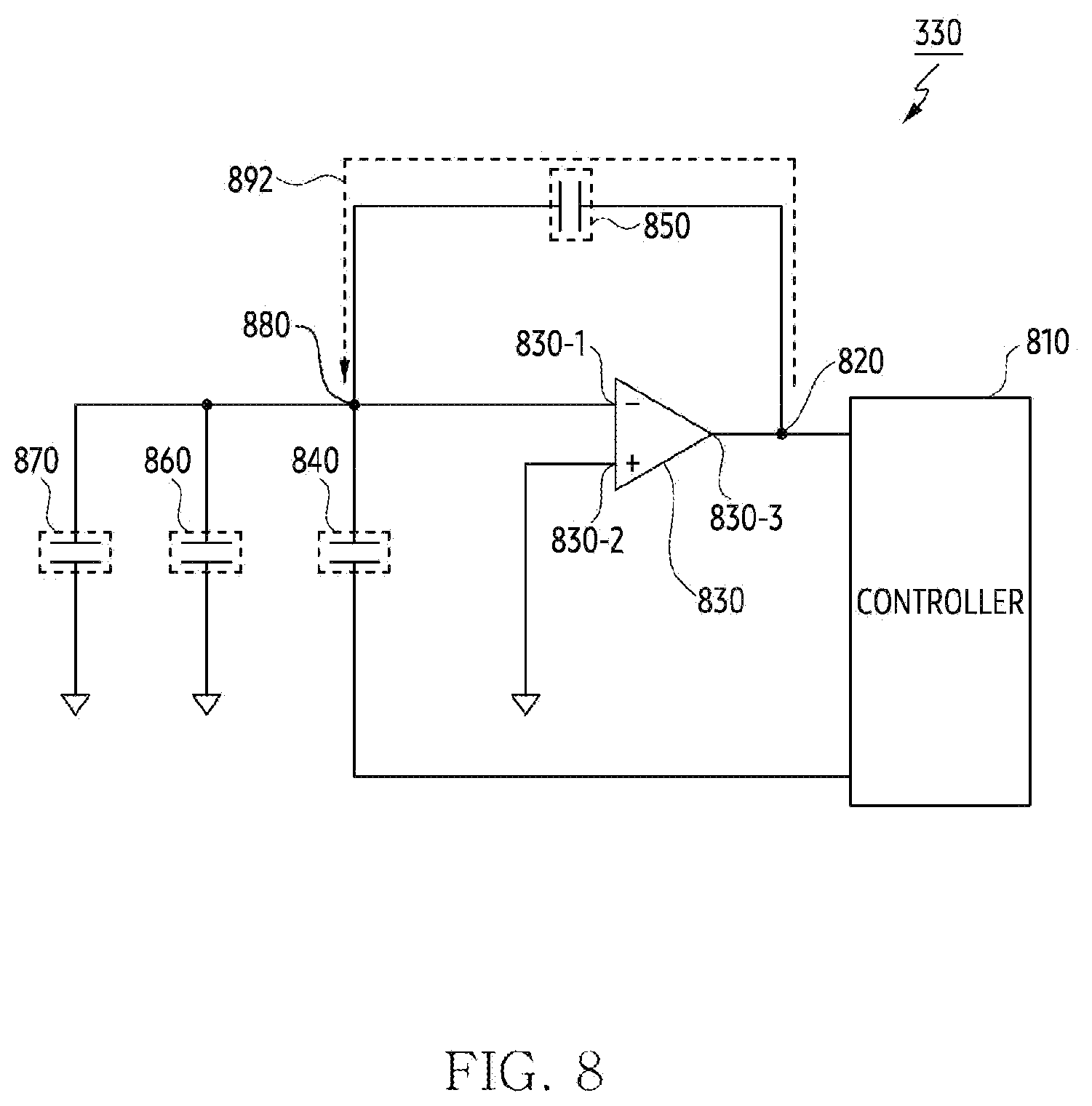 Patent US12445973 Figure 8 – Electronic device for adjusting parameter for driving of grip sensor and method thereof