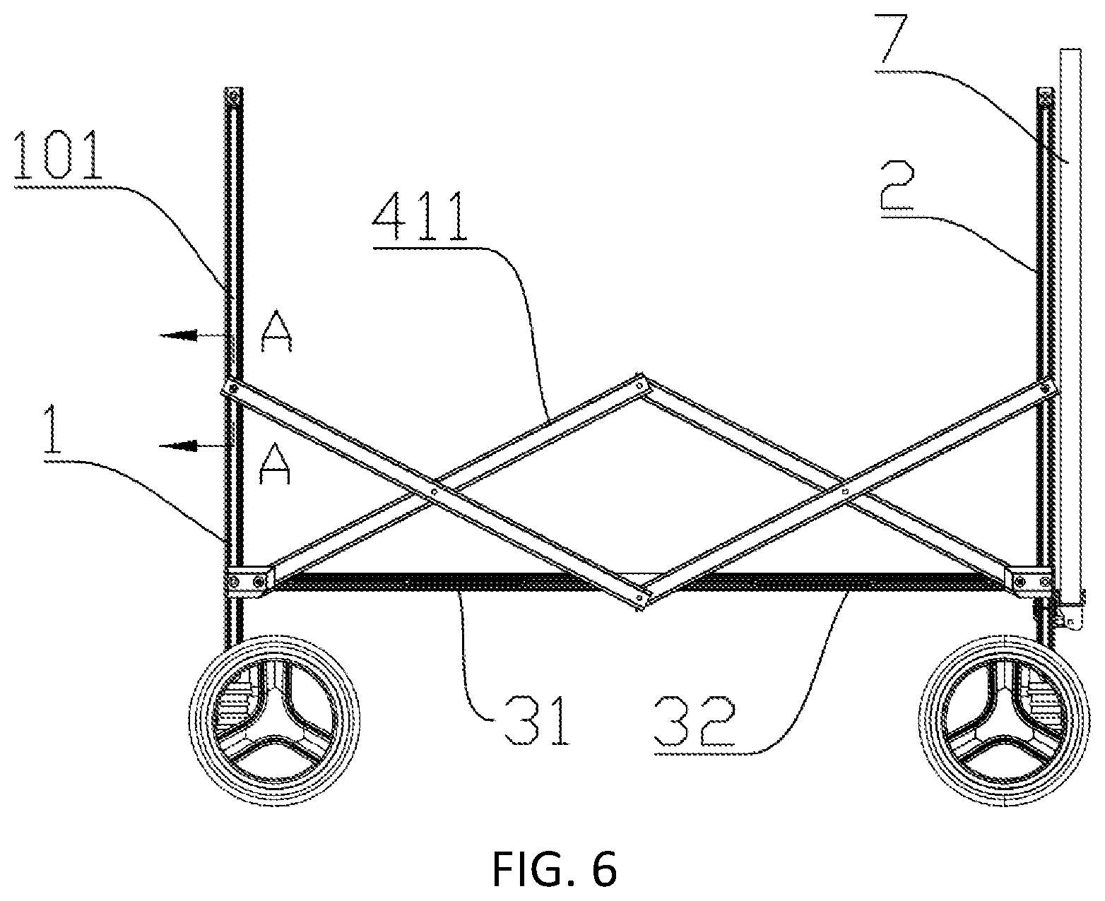 Patent US12448018 Figure 6 – Folding trolley
