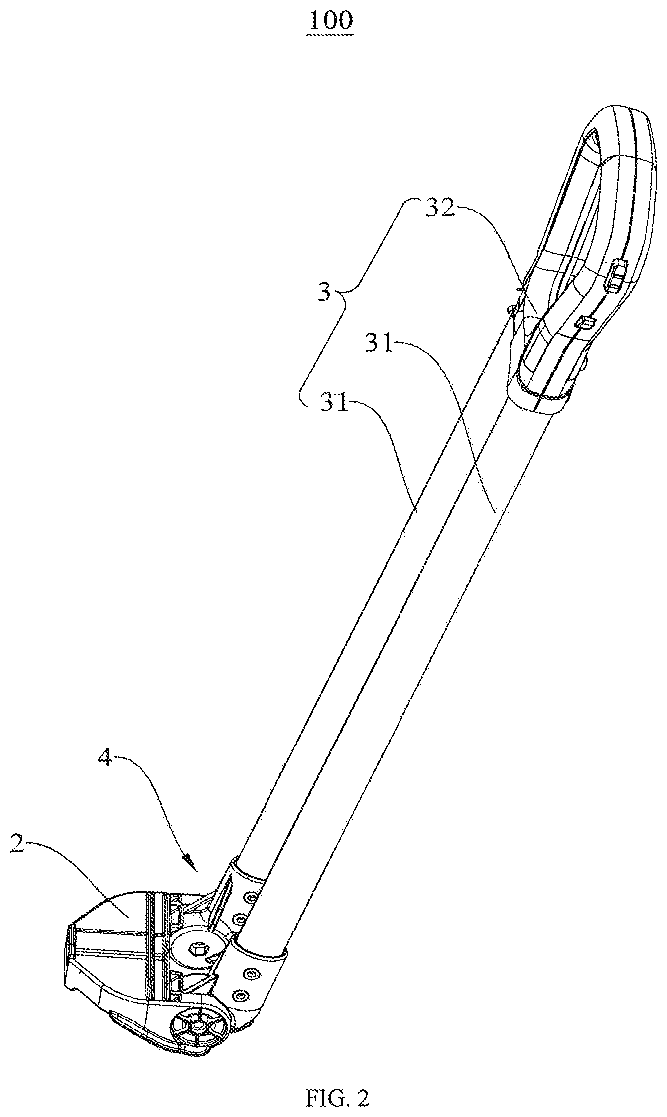 Patent US12448019 Figure 2 – Pull handle assembly and cart