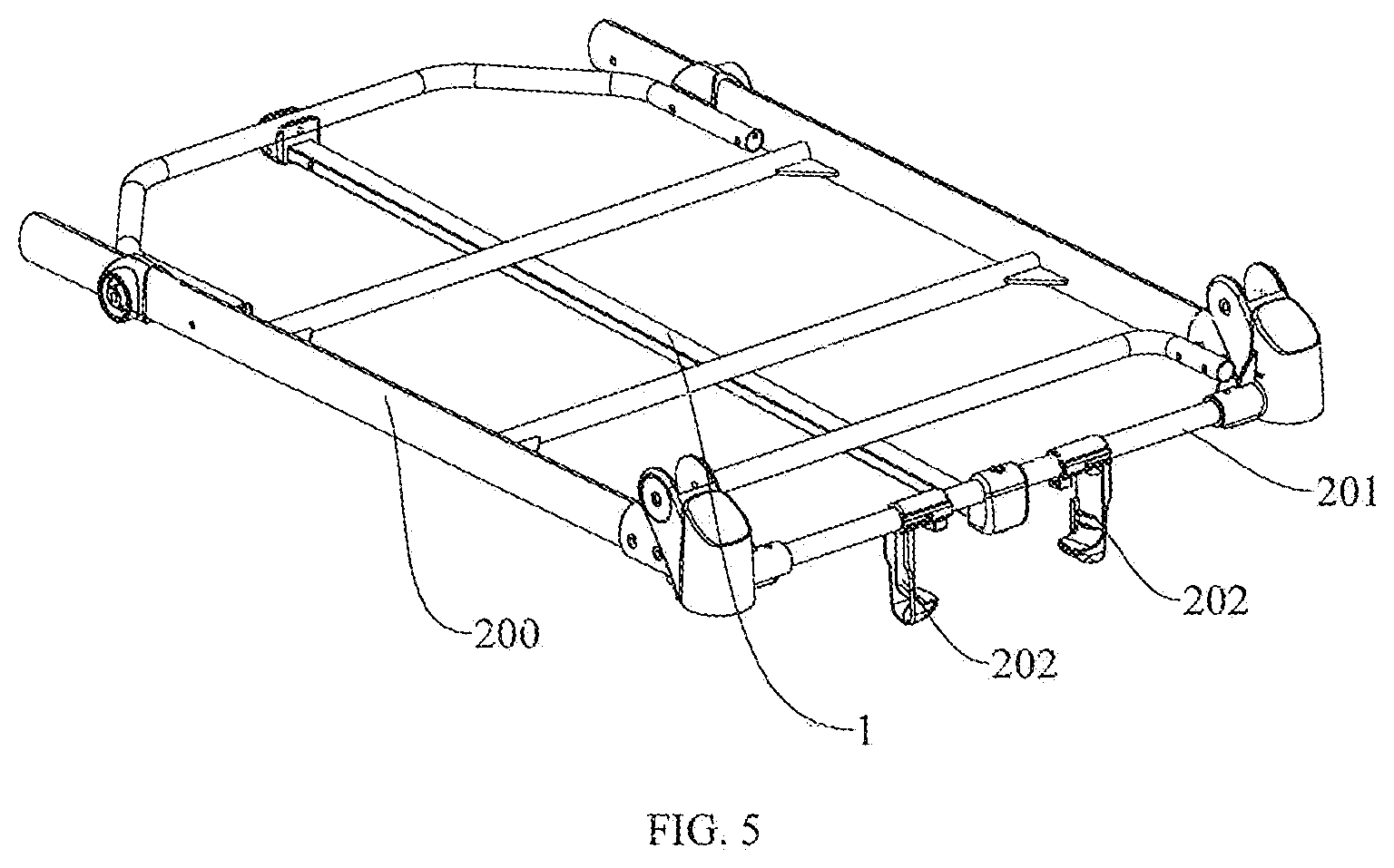 Patent US12448019 Figure 5 – Pull handle assembly and cart